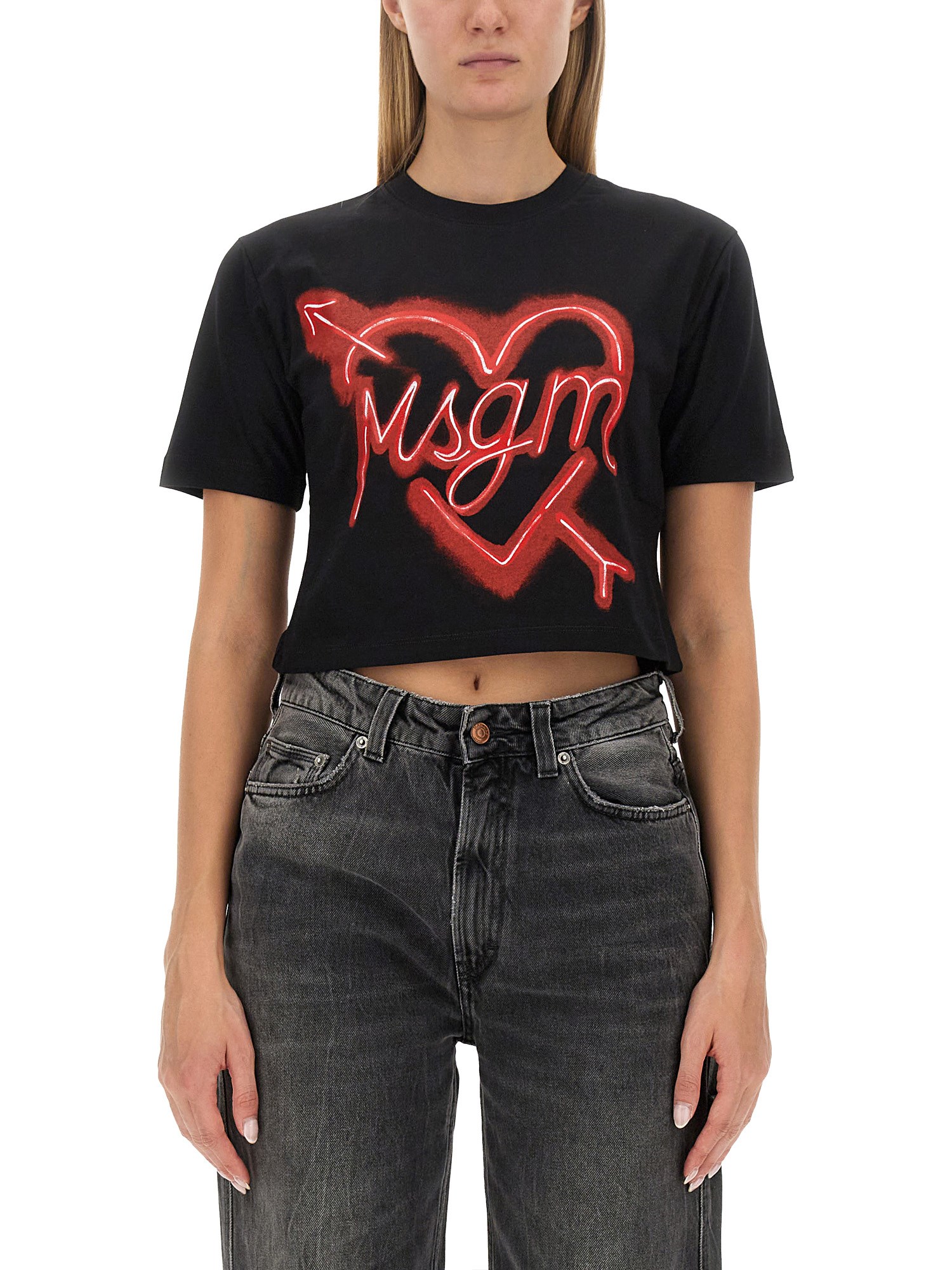 Msgm msgm logo print t-shrit