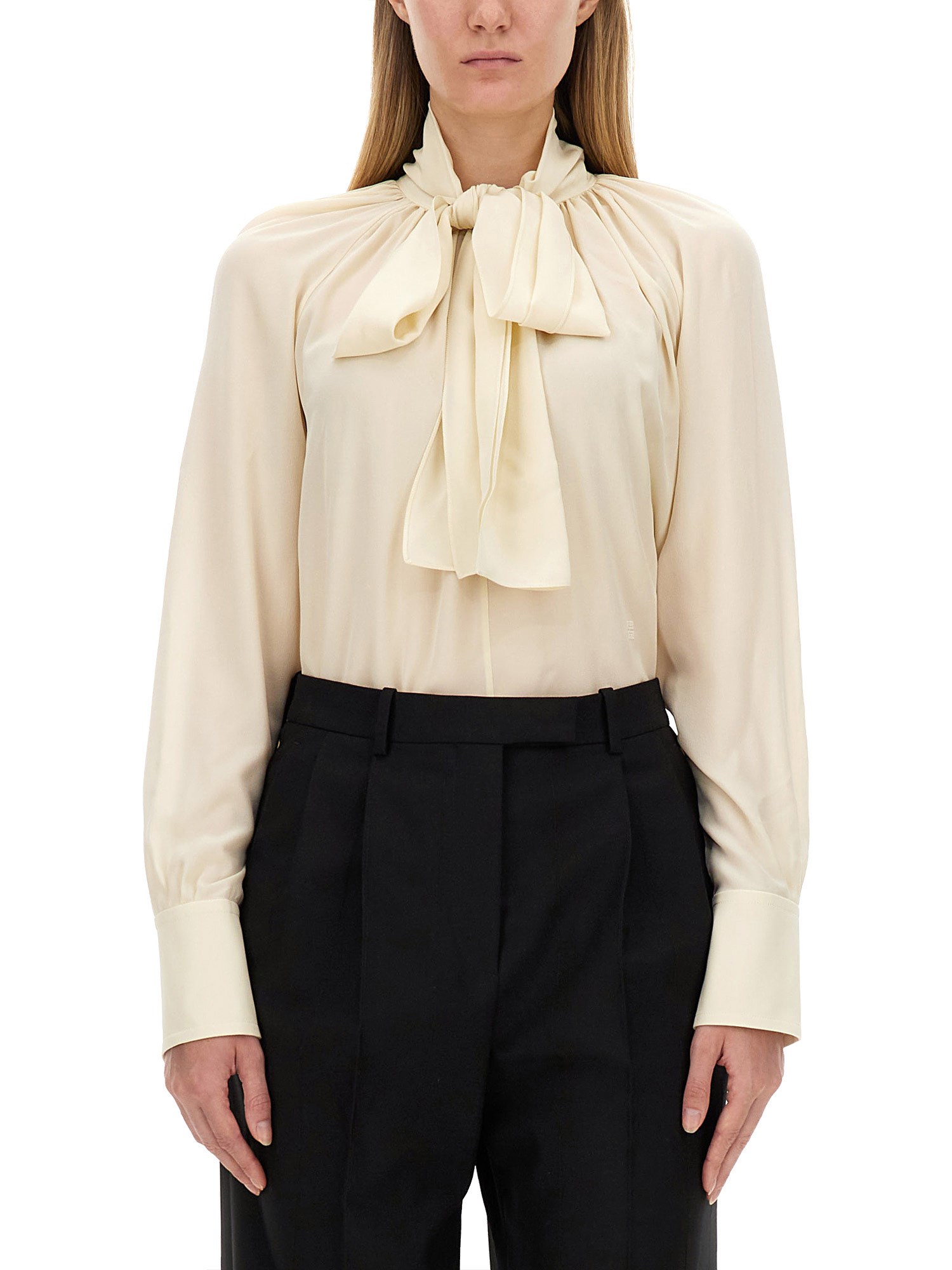 Givenchy givenchy silk shirt with lavalliére collar