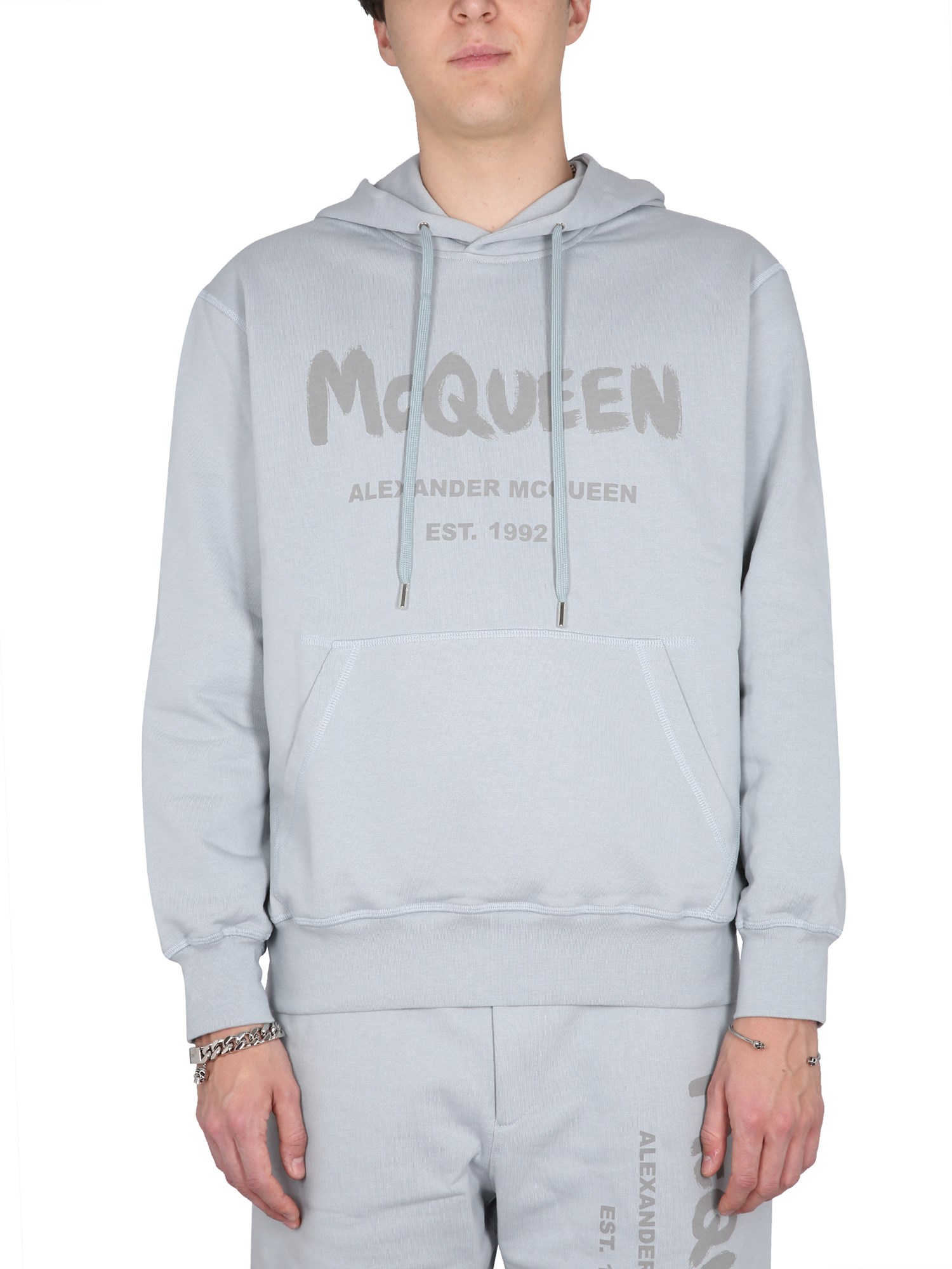 Alexander McQueen alexander mcqueen graffiti logo print sweatshirt