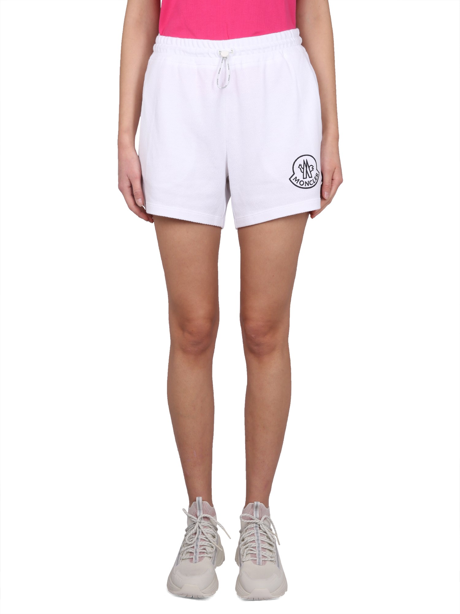 Moncler moncler shorts with logo patch