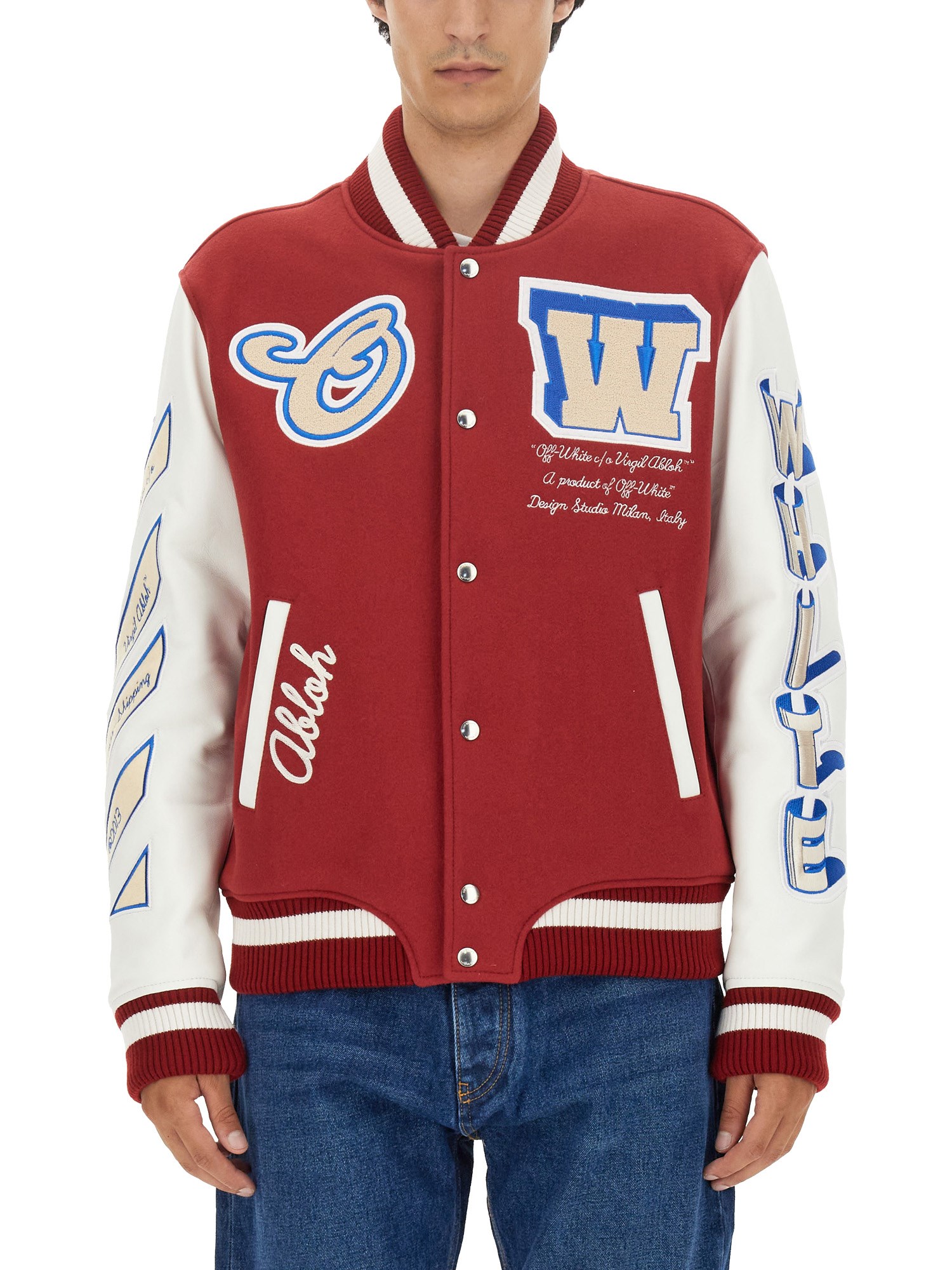 OFF-WHITE off-white bomber jacket with appliqué