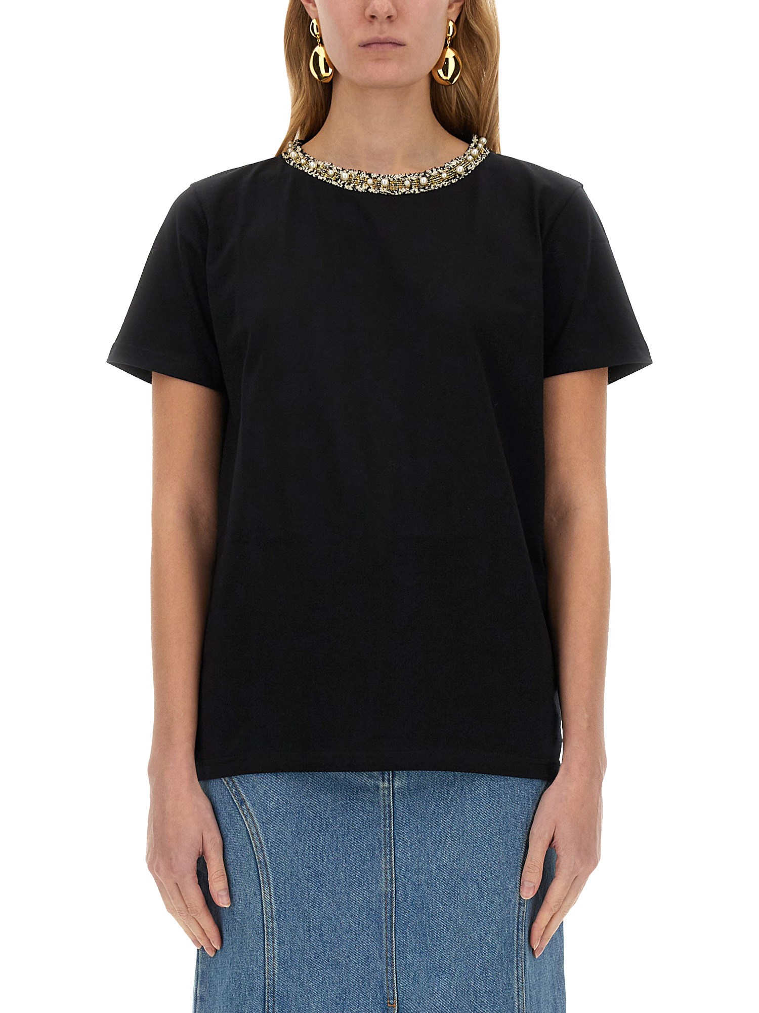 Nina Ricci nina ricci t-shirt with embroidered collar