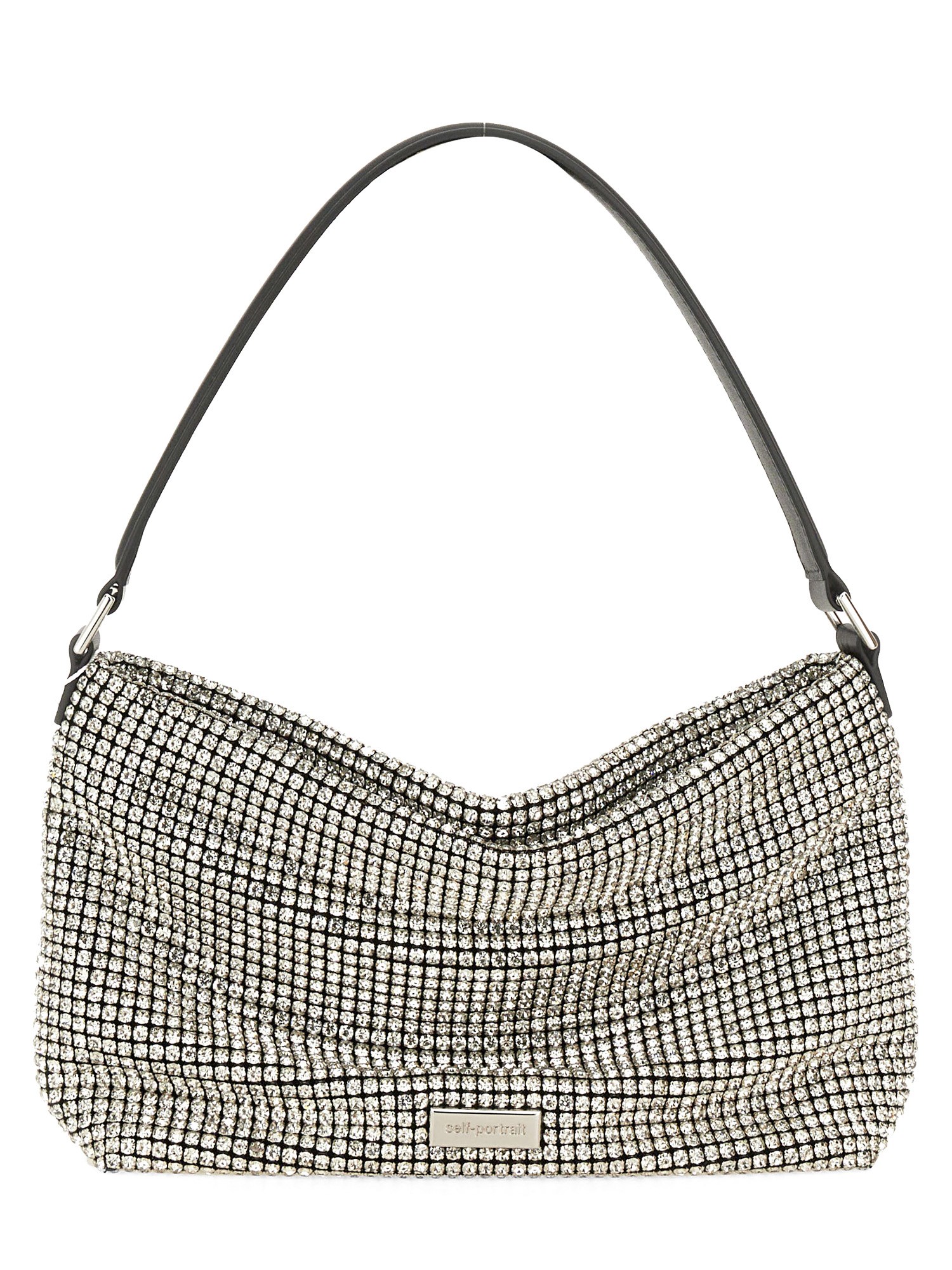 Self-Portrait self-portrait silver diamond hobo bag