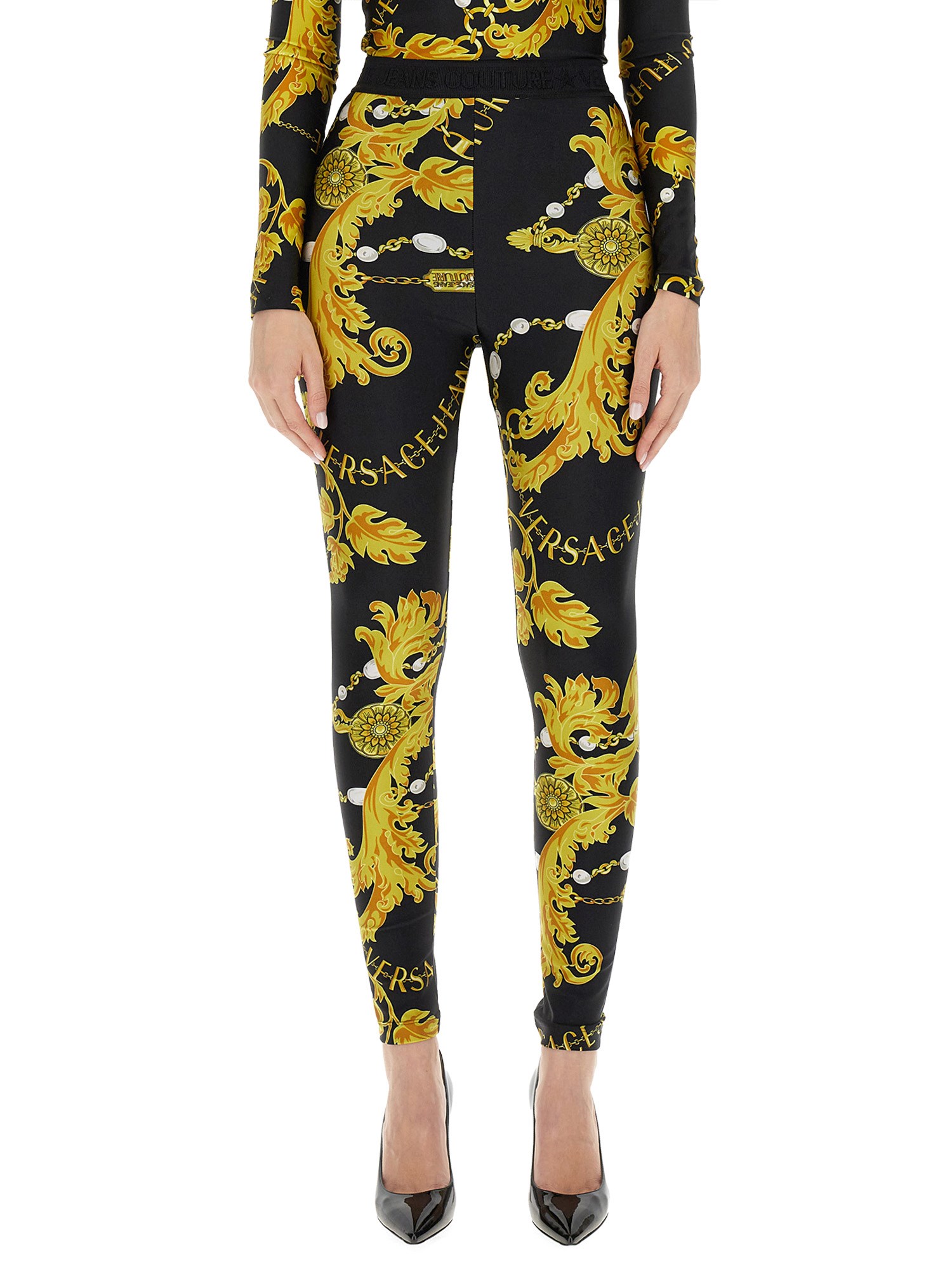 Versace Jeans Couture versace jeans couture logo print leggings