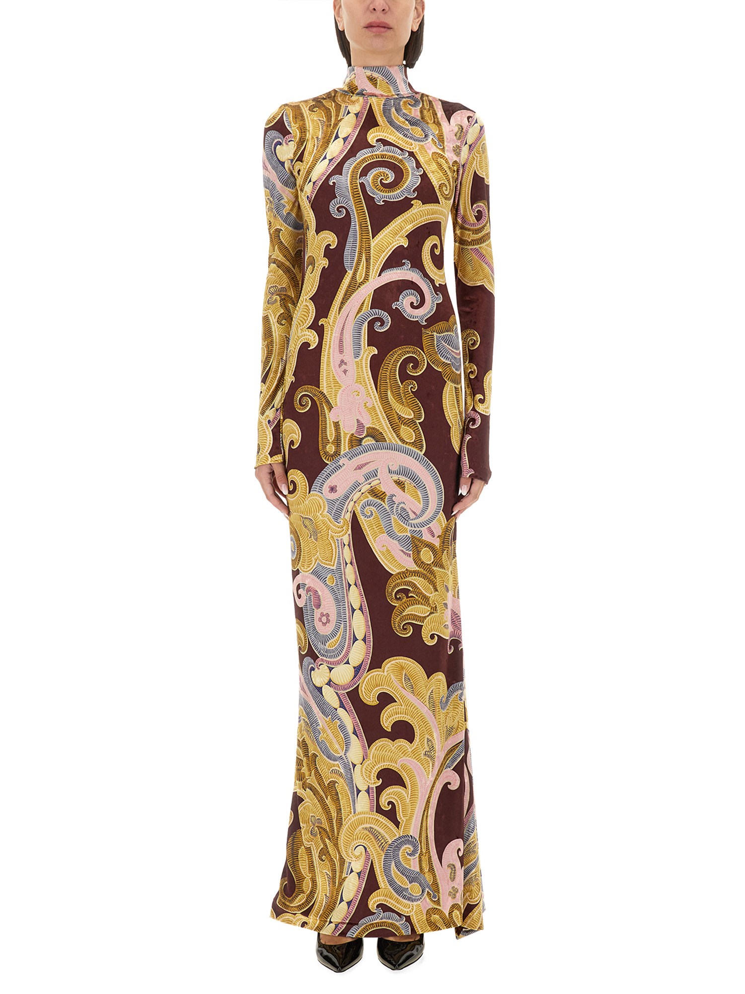 Etro etro printed chenille dress