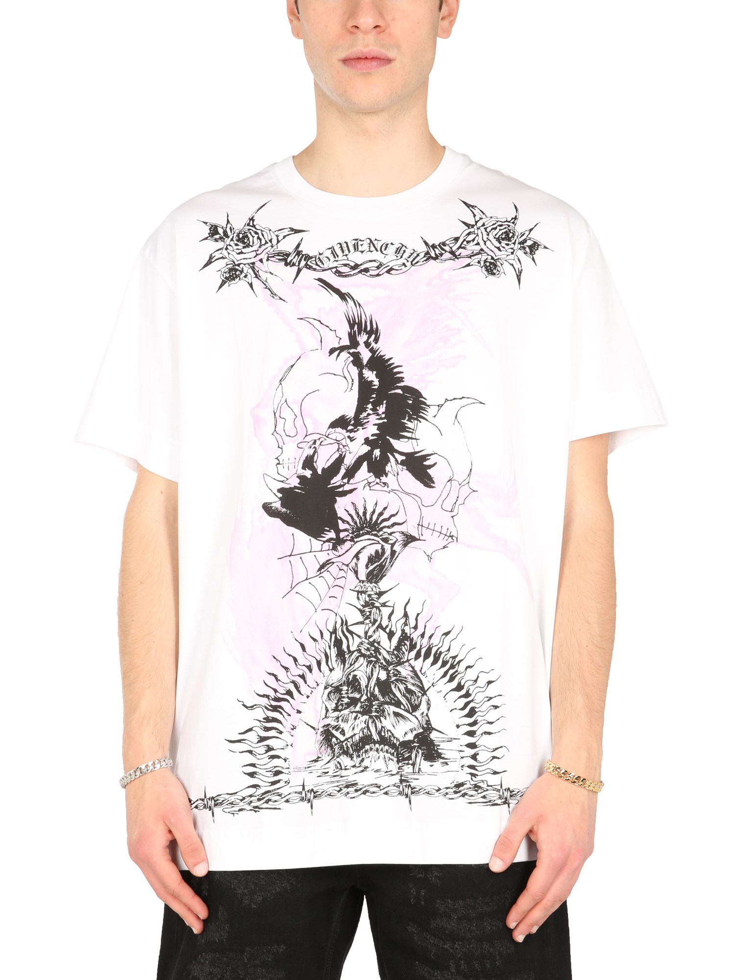 Givenchy givenchy oversize fit t-shirt with gothic prints