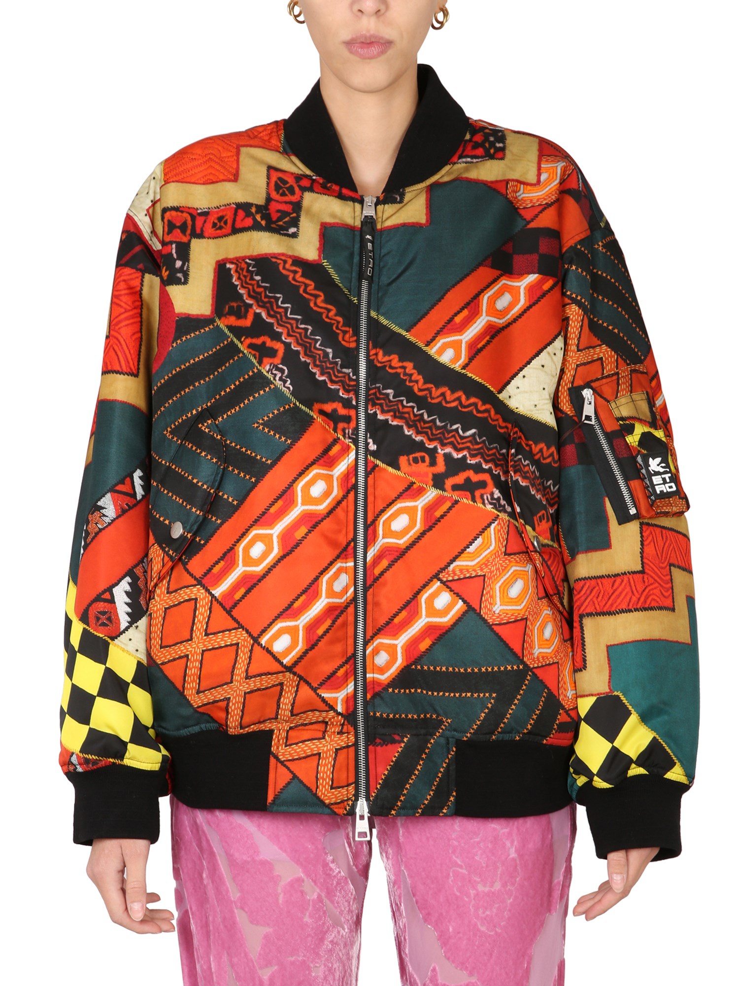 Etro etro patchwork bomber jacket