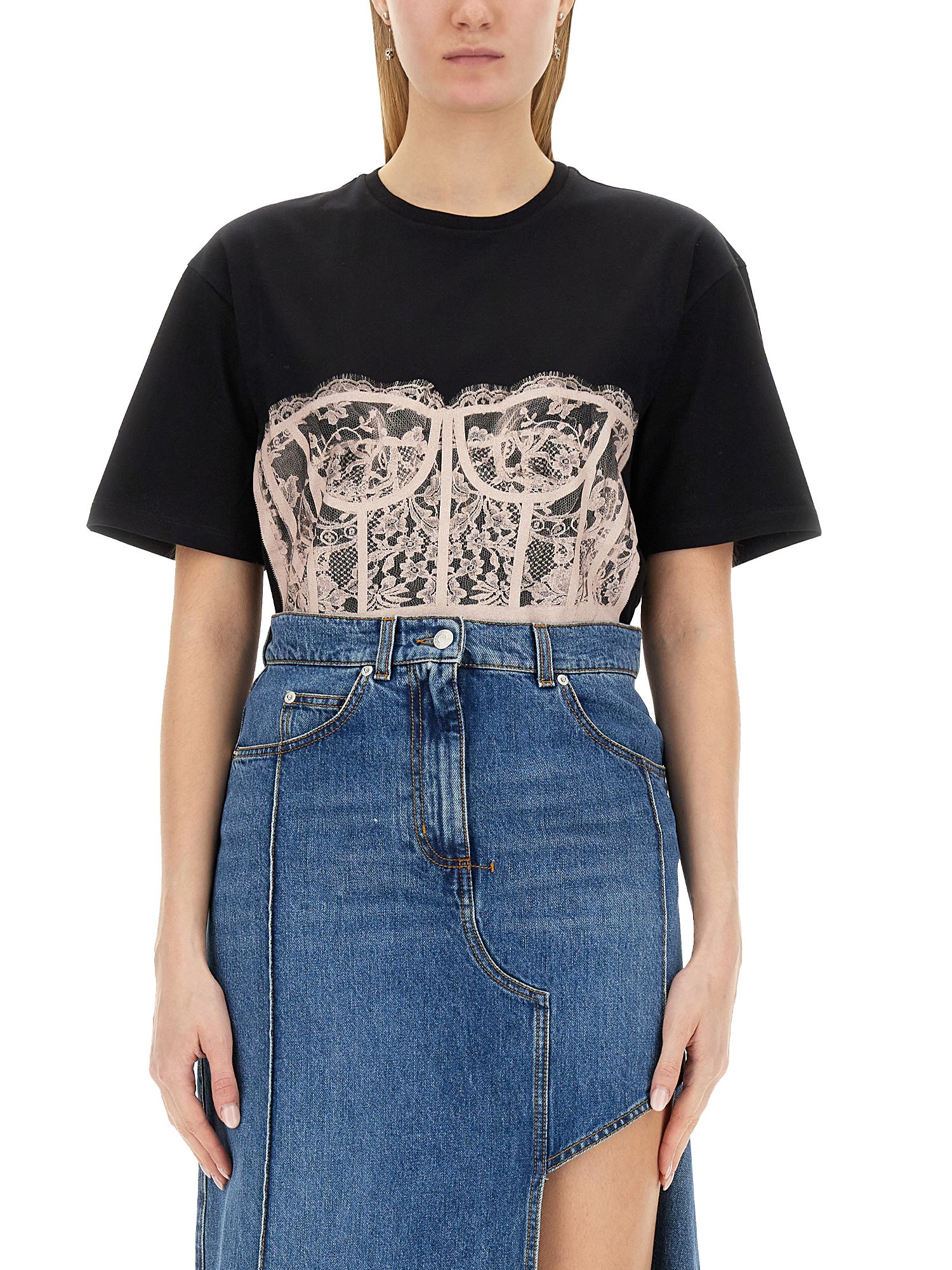 Alexander McQueen alexander mcqueen corset print t-shirt