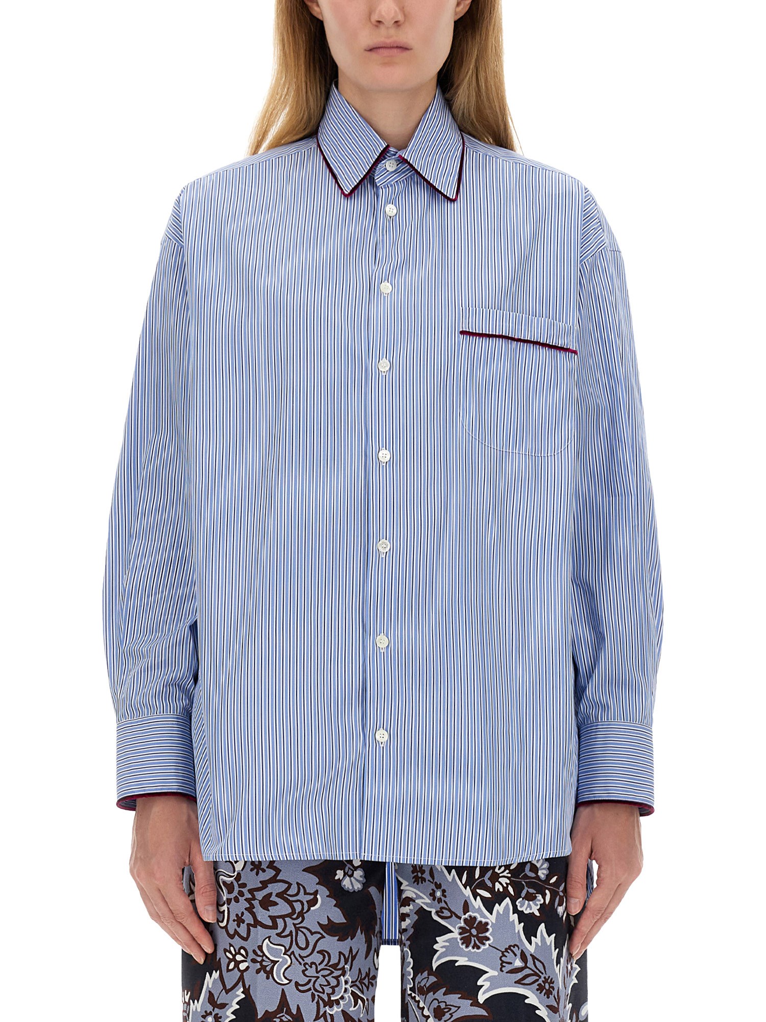 Etro etro striped cotton shirt