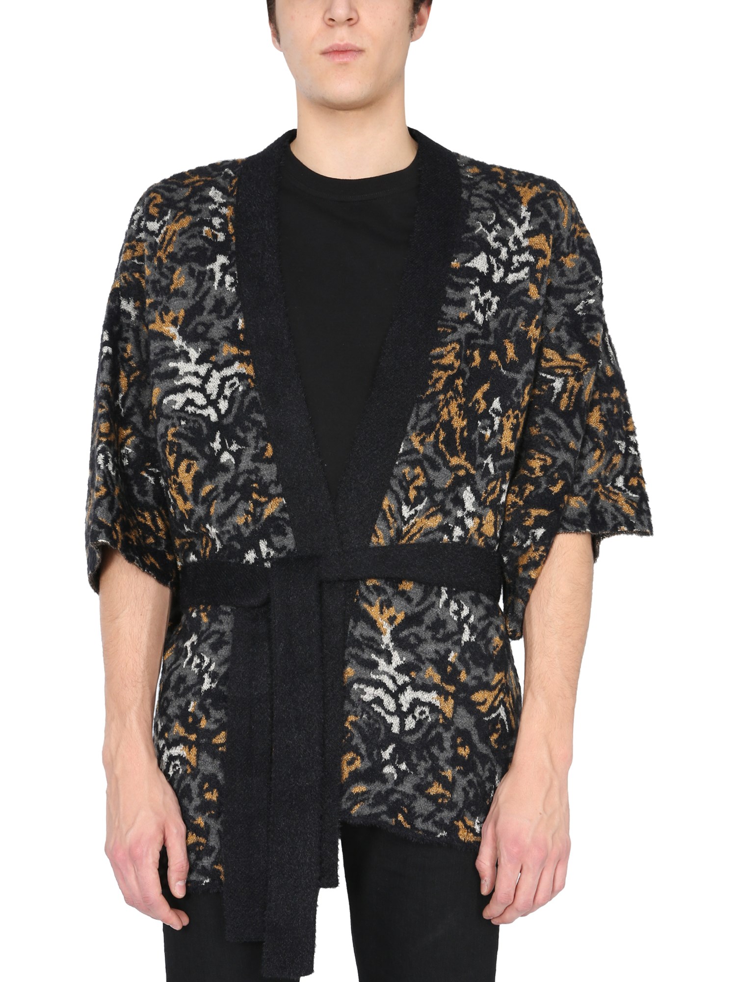 Saint Laurent saint laurent jacquard knit kimono