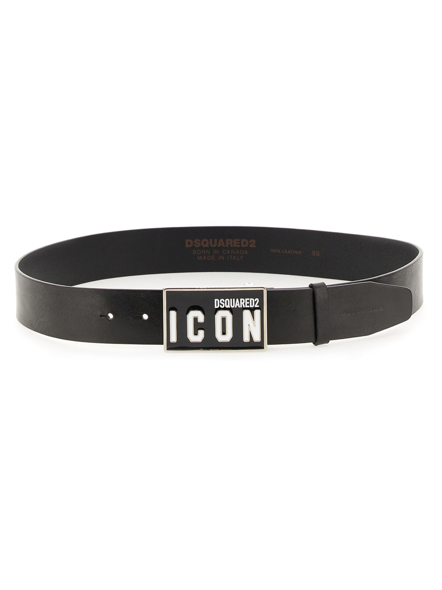 dsquared dsquared belt with logo buckle