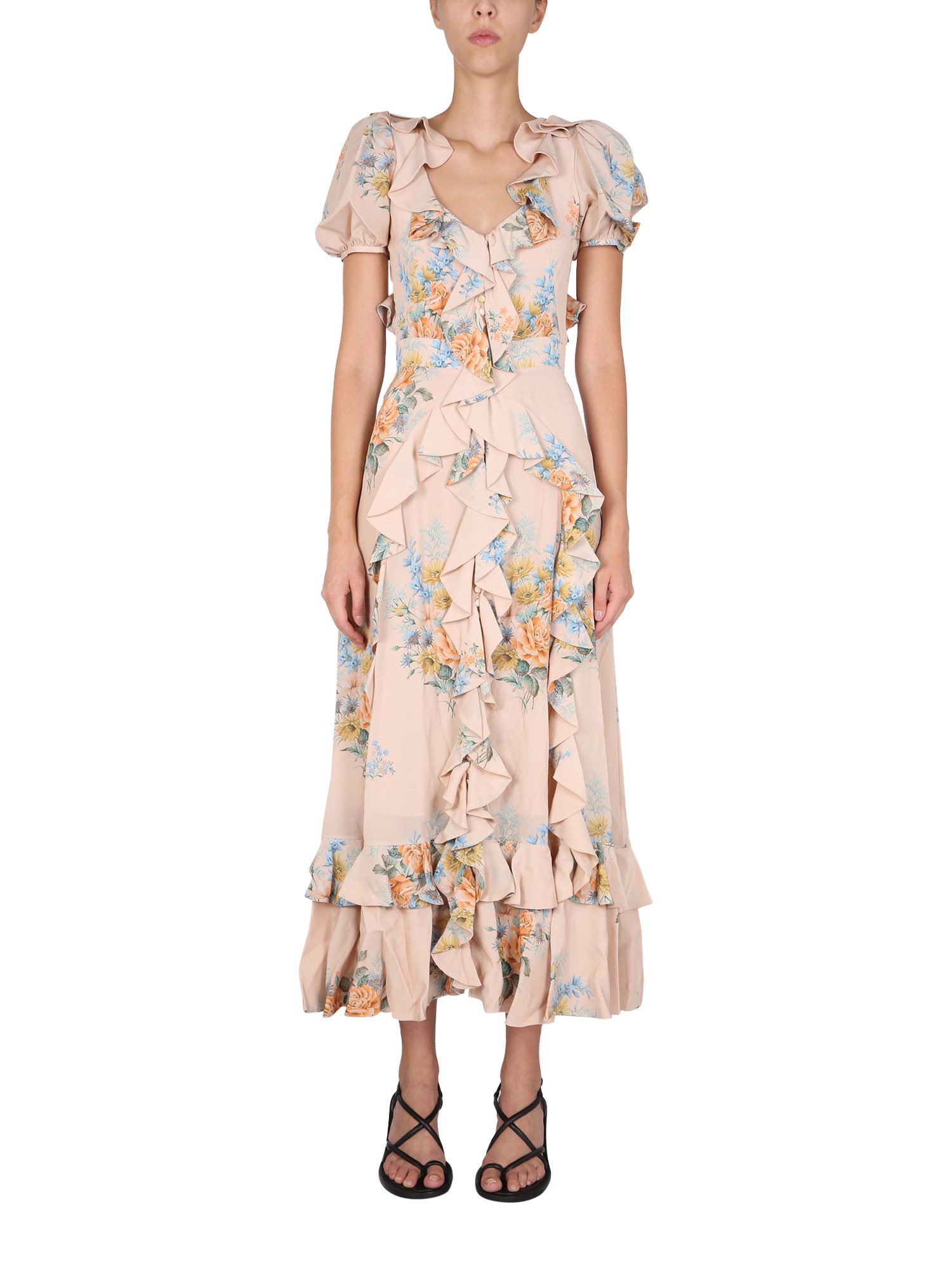 Alexander McQueen alexander mcqueen floral print ruched silk dress