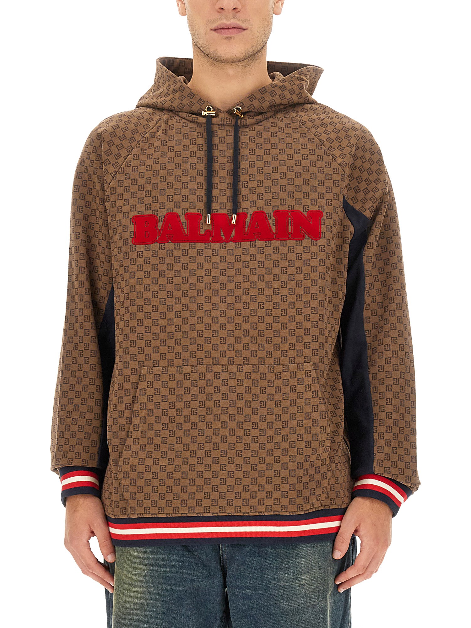 Balmain balmain jacquard mini monogram sweatshirt