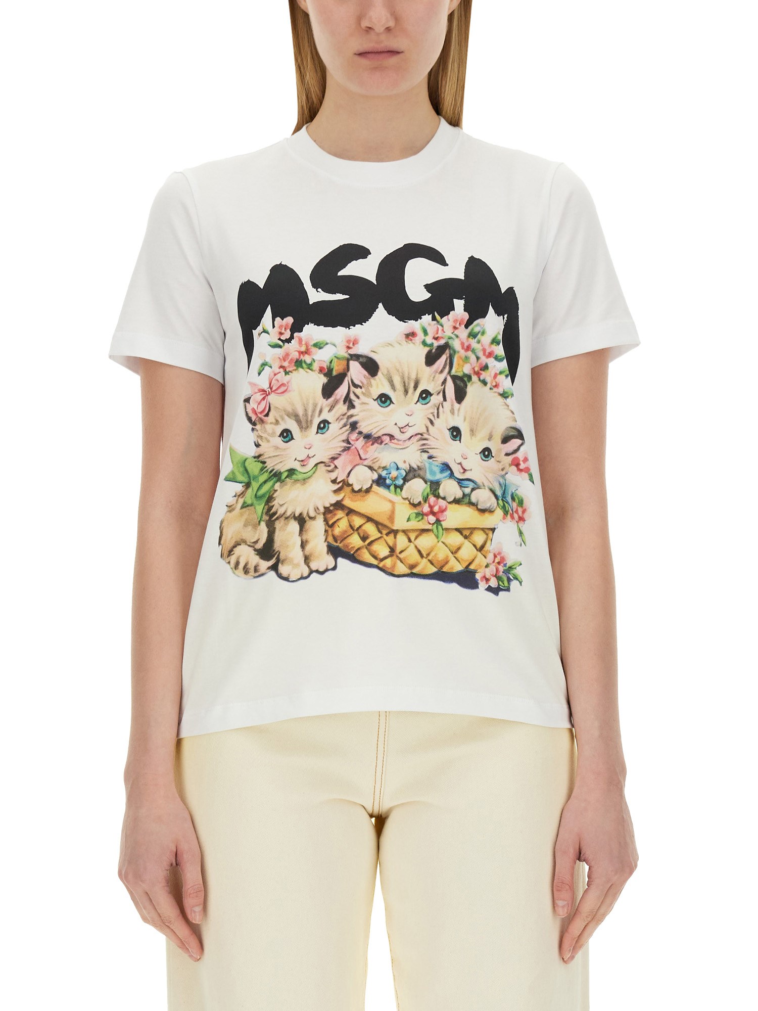 Msgm msgm logo print t-shirt