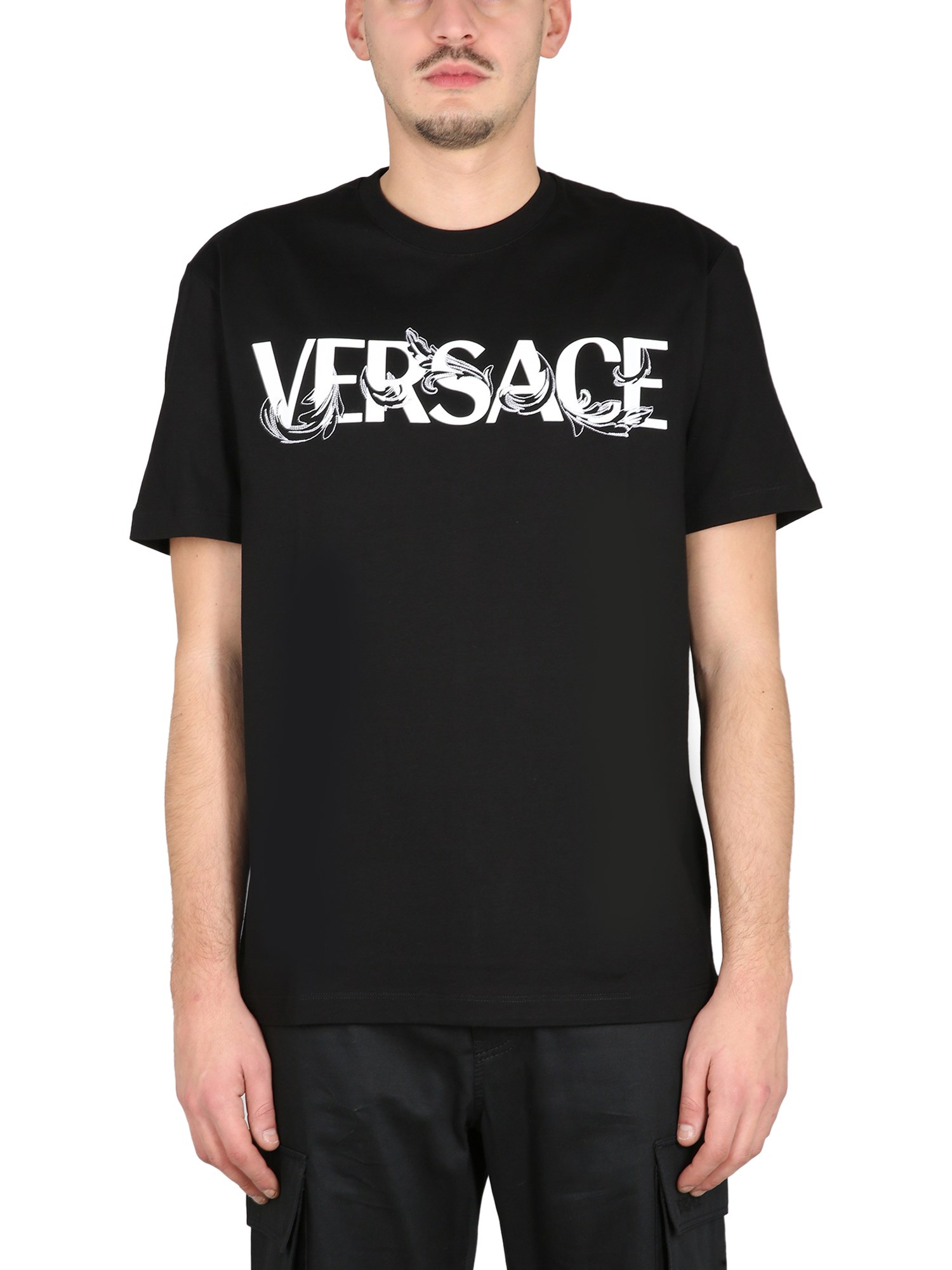 Versace versace t-shirt with baroque logo