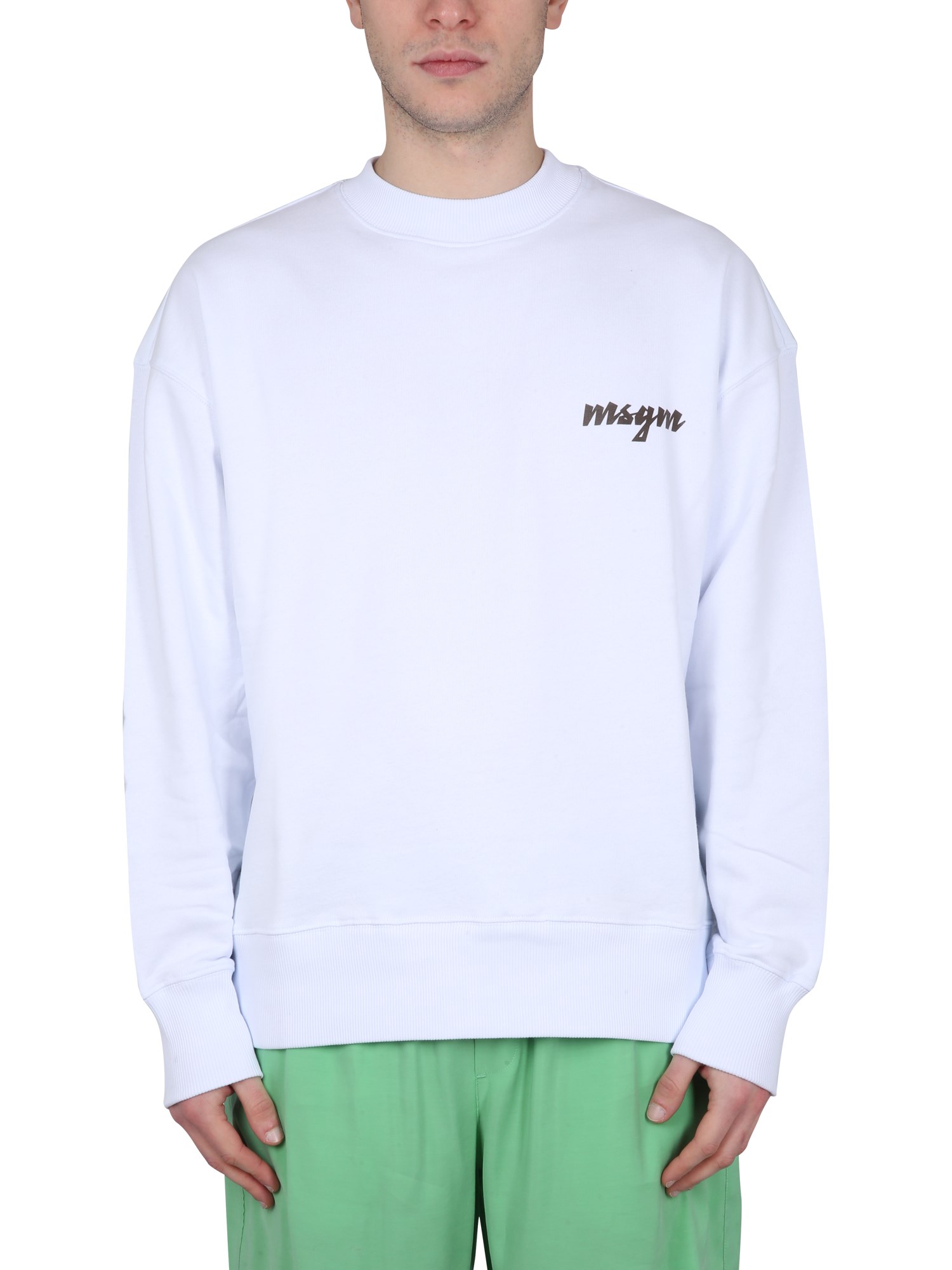 Msgm msgm crewneck sweatshirt with logo