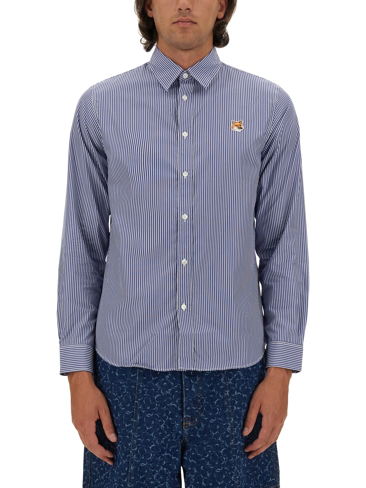 Maison Kitsuné maison kitsuné fox patch shirt