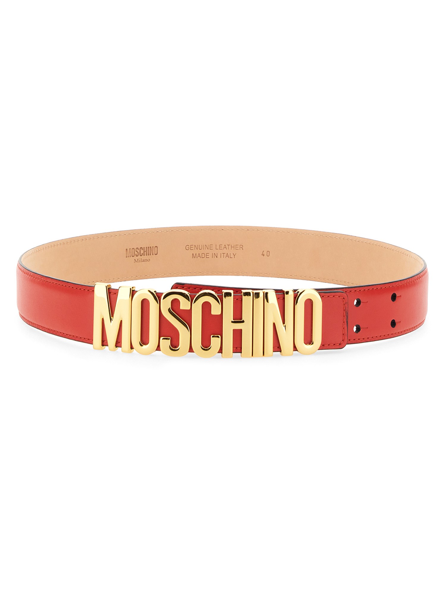 Moschino moschino leather belt with logo