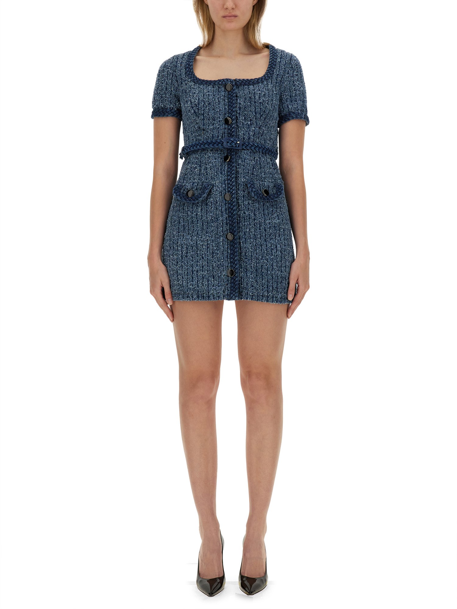 Self-Portrait self-portrait mini texture denim dress