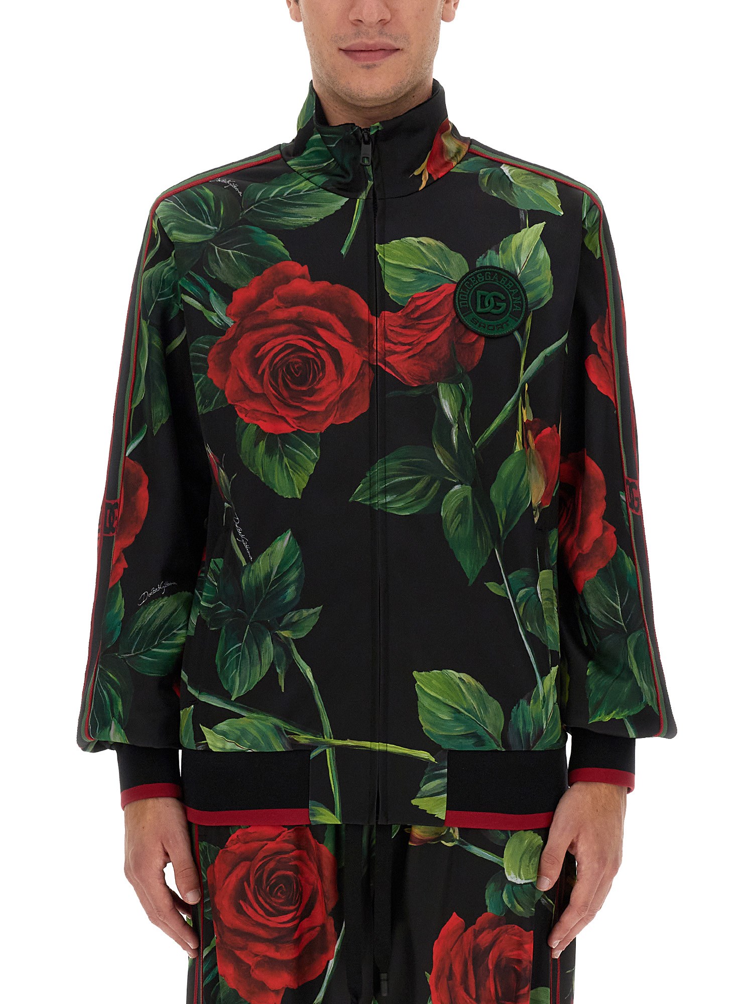 Dolce & Gabbana dolce & gabbana sweatshirt with zipper and rose print