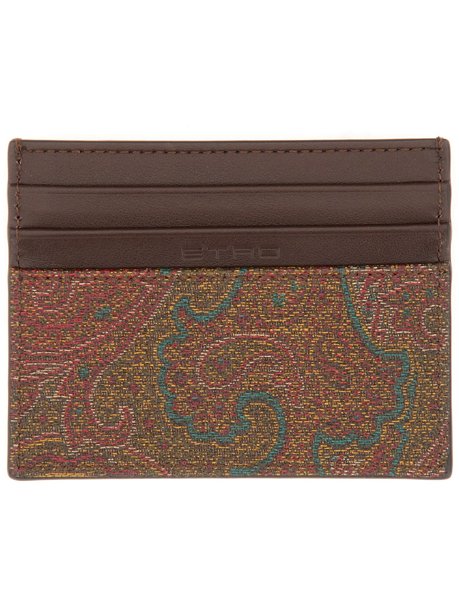 Etro etro paisley card holder with pegasus