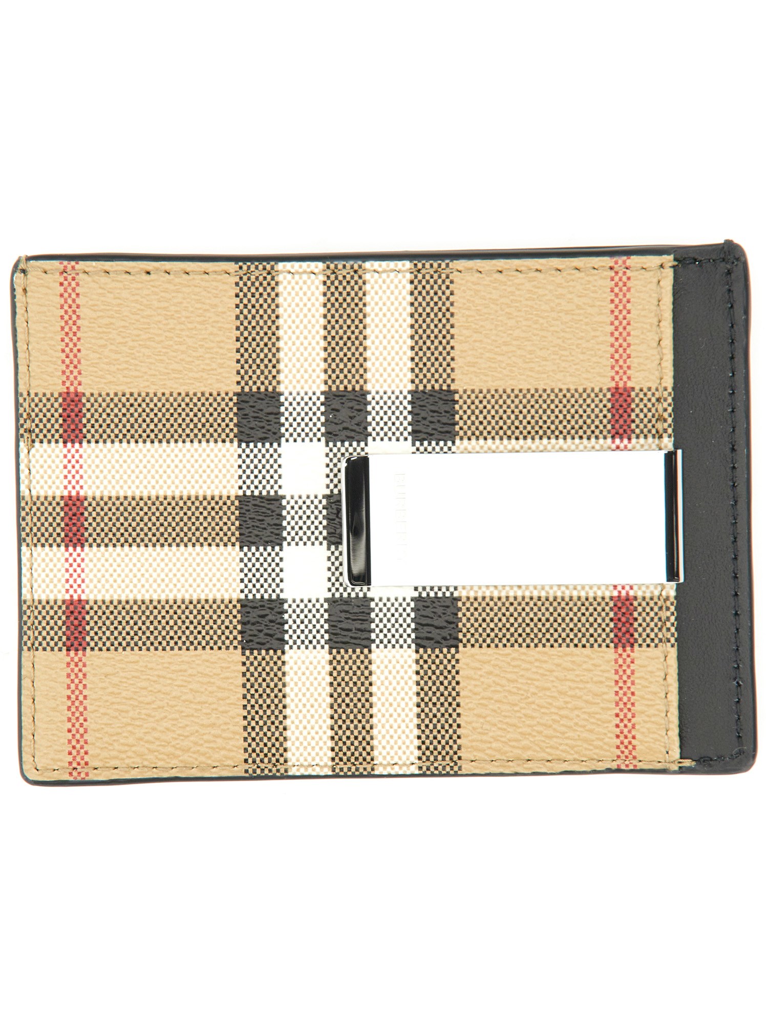 Burberry burberry card case with vintage check money clip