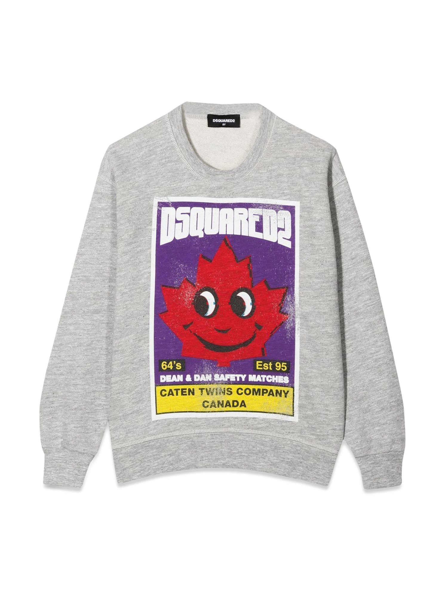 dsquared dsquared sweatshirt crewneck front leaf print