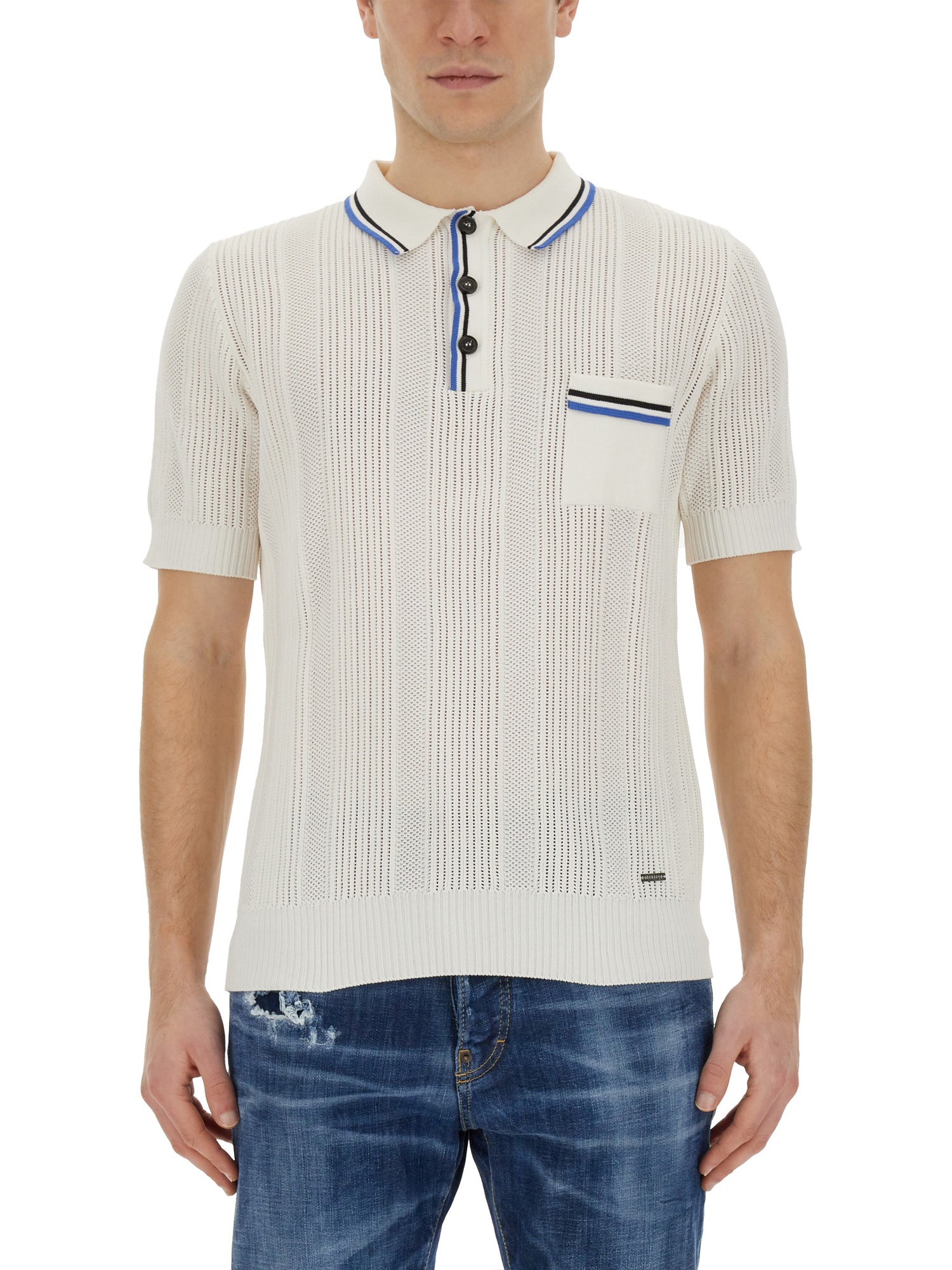 dsquared dsquared knitted polo.