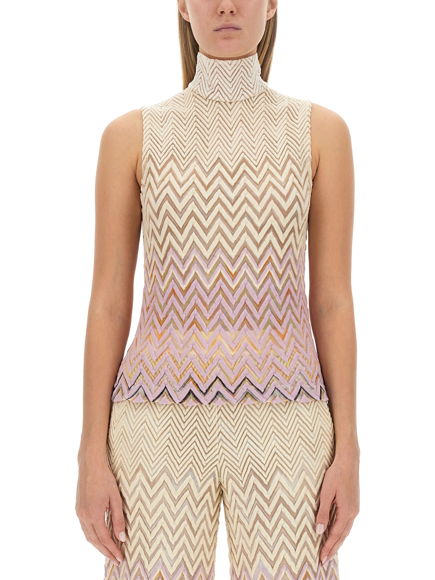 Missoni missoni top with raschel workmanship