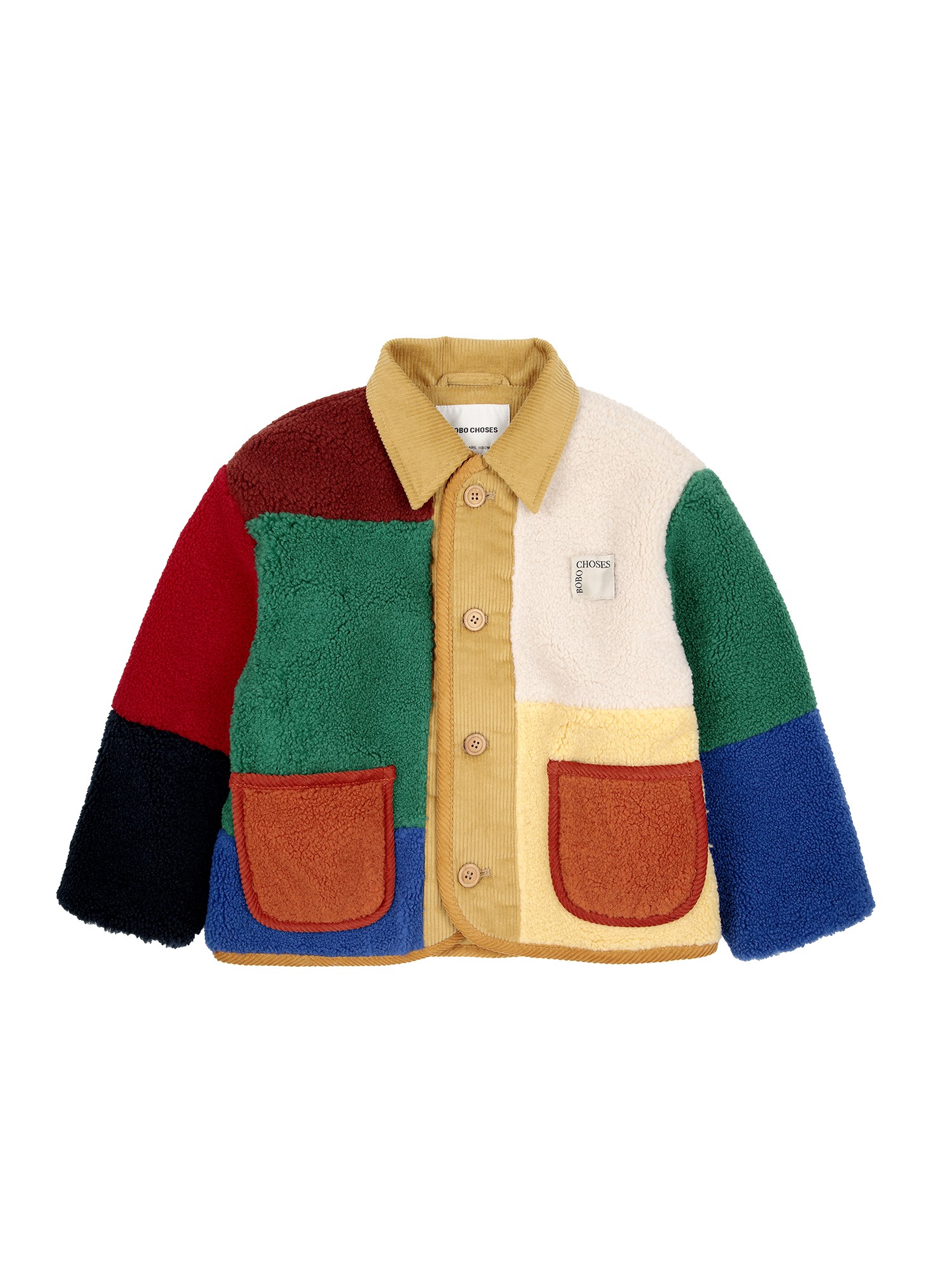 Bobo Choses bobo choses color block sheepskin jacket