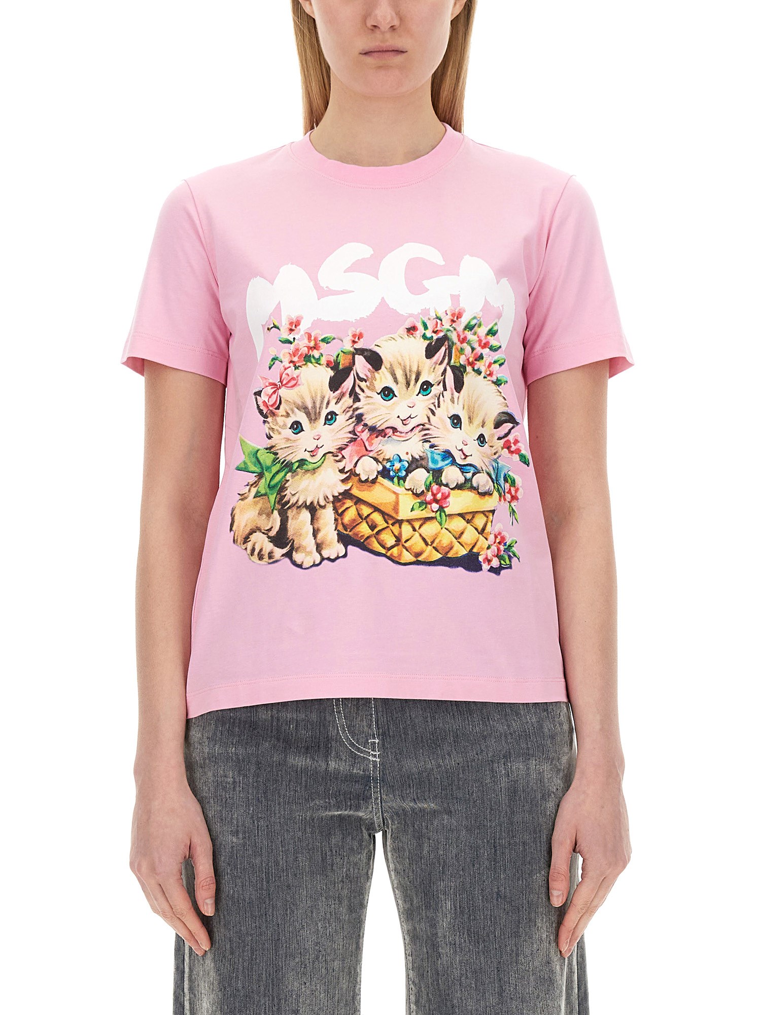 Msgm msgm logo print t-shirt