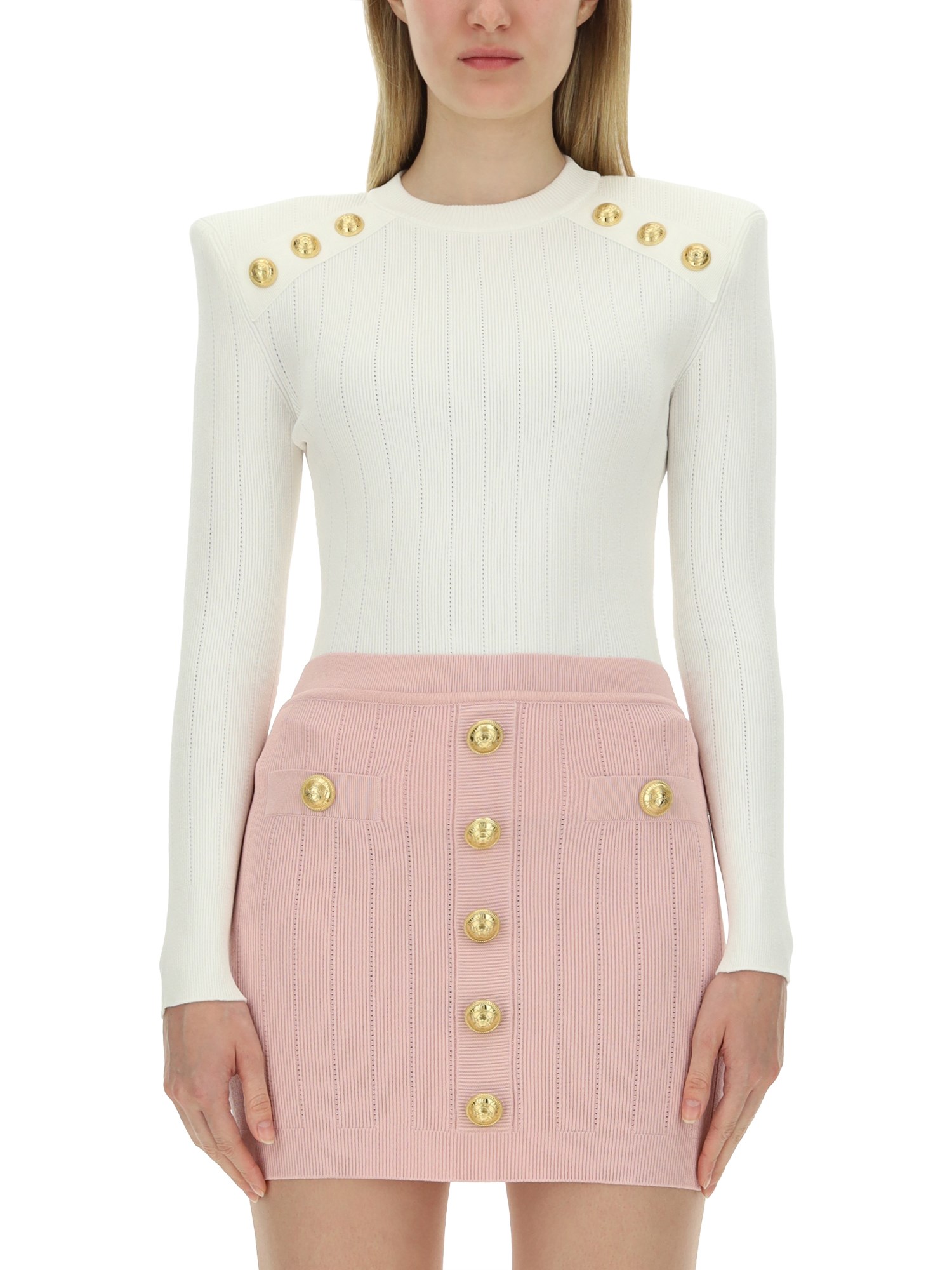 Balmain balmain jersey with iconic buttons