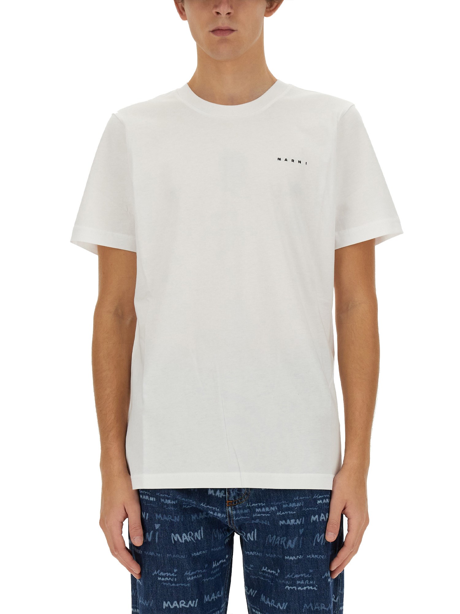 Marni marni logo print t-shirt