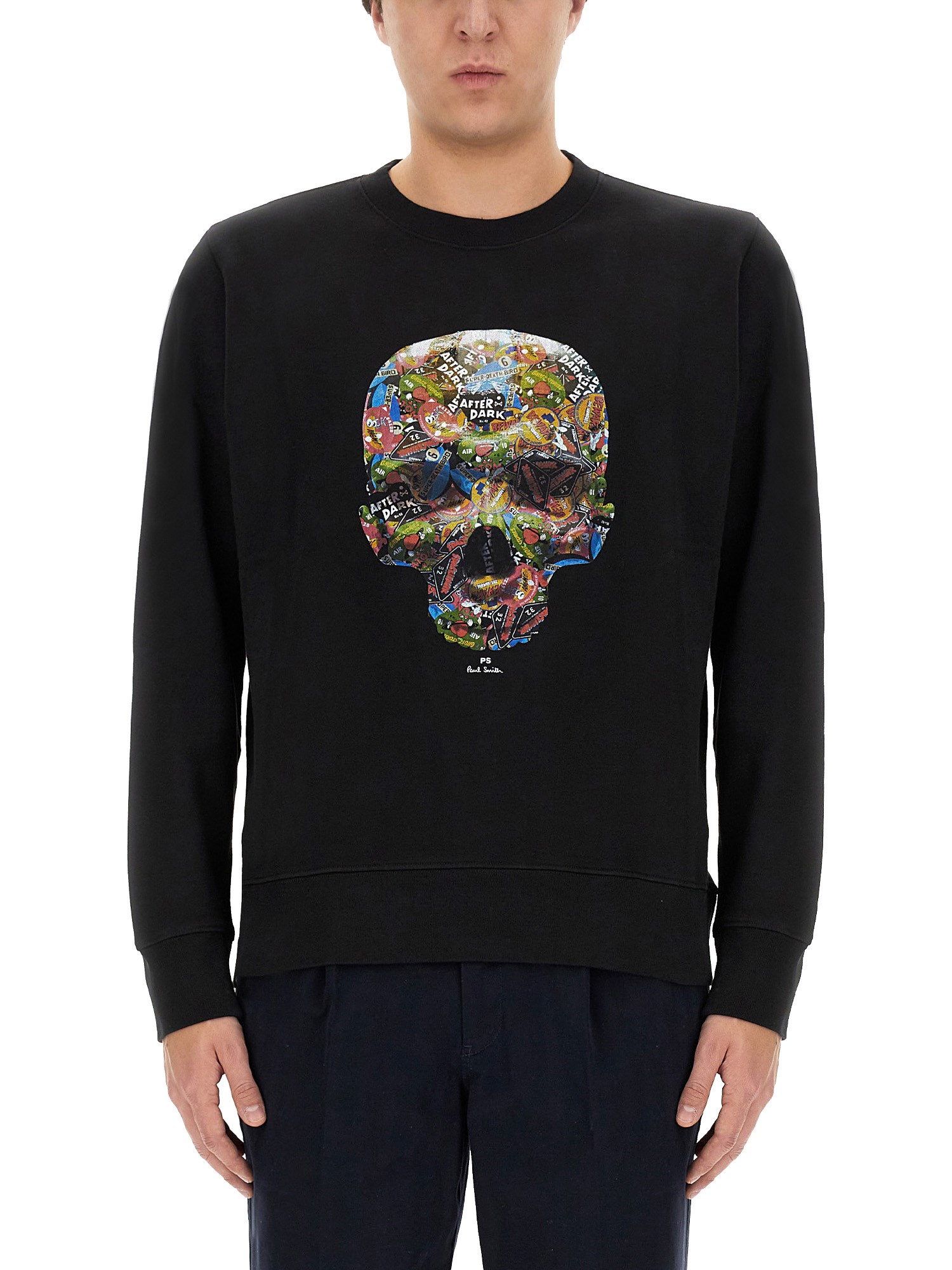  ps by paul smith skull sticker print sweatshirt