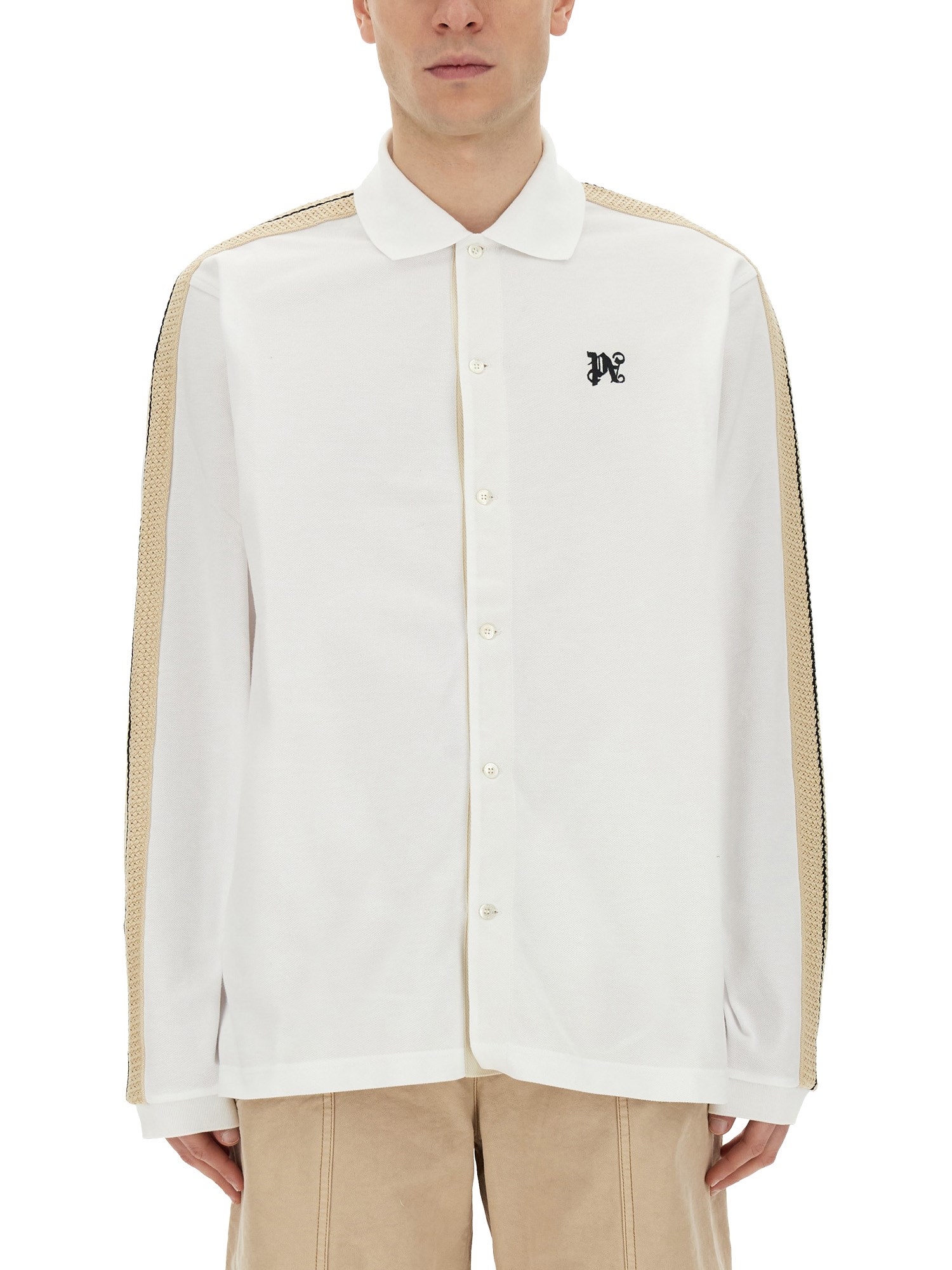 PALM ANGELS palm angels polo shirt with monogram