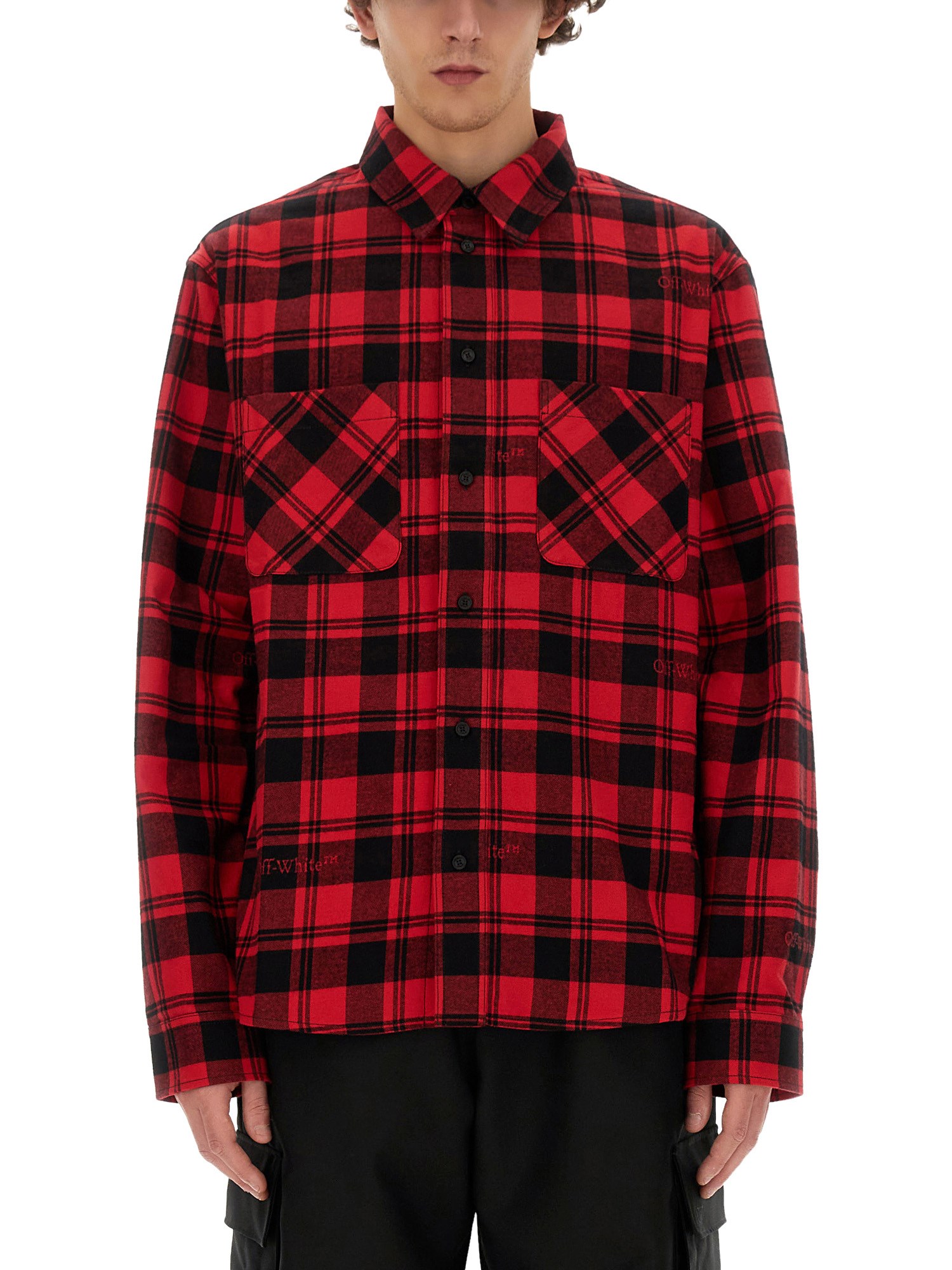 OFF-WHITE off-white check print shirt