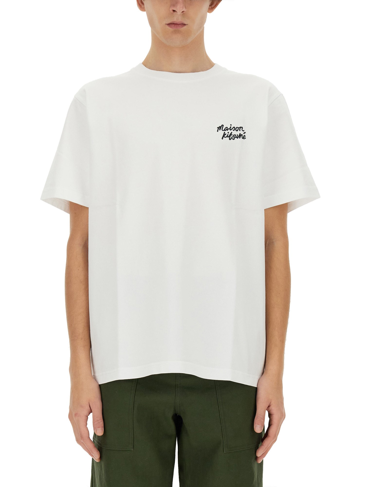 Maison Kitsuné maison kitsuné handwriting logo t-shirt