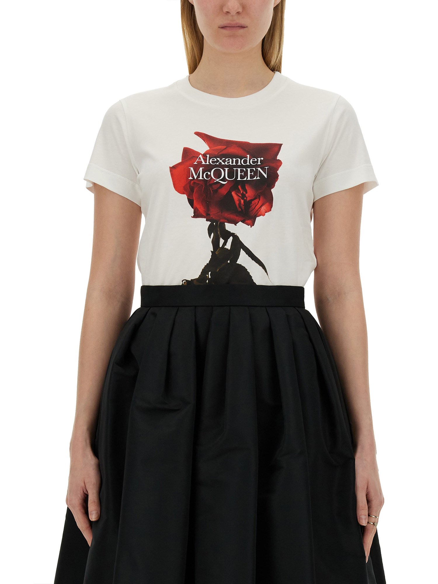 Alexander McQueen alexander mcqueen shadow rose print t-shirt