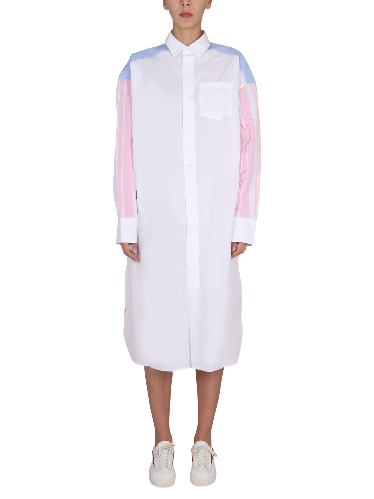 Maison Kitsuné maison kitsuné colorblock shirt dress