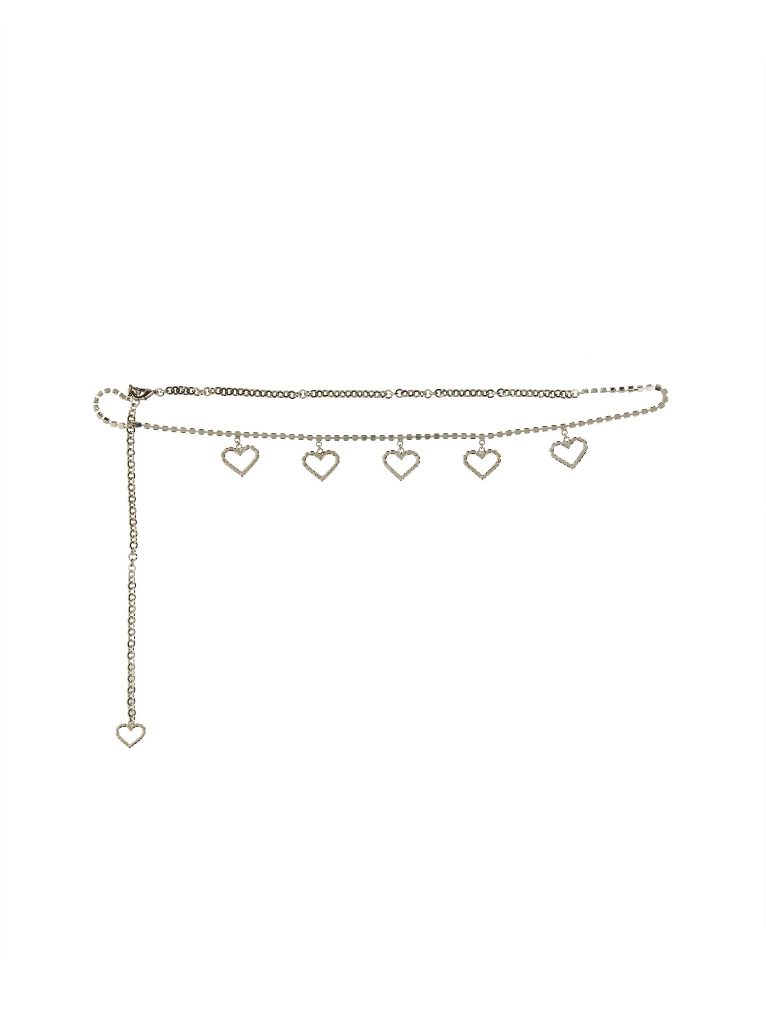 Alessandra Rich alessandra rich crystal belt with heart pendants