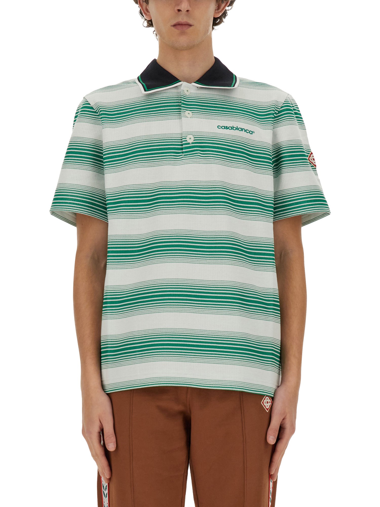 Casablanca casablanca cotton interlock polo shirt