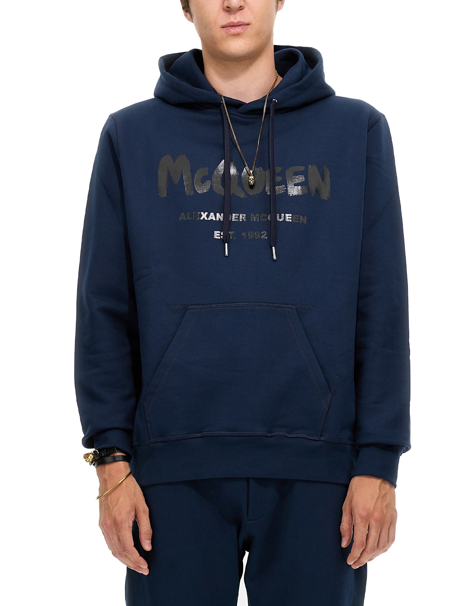 Alexander McQueen alexander mcqueen graffiti logo print sweatshirt