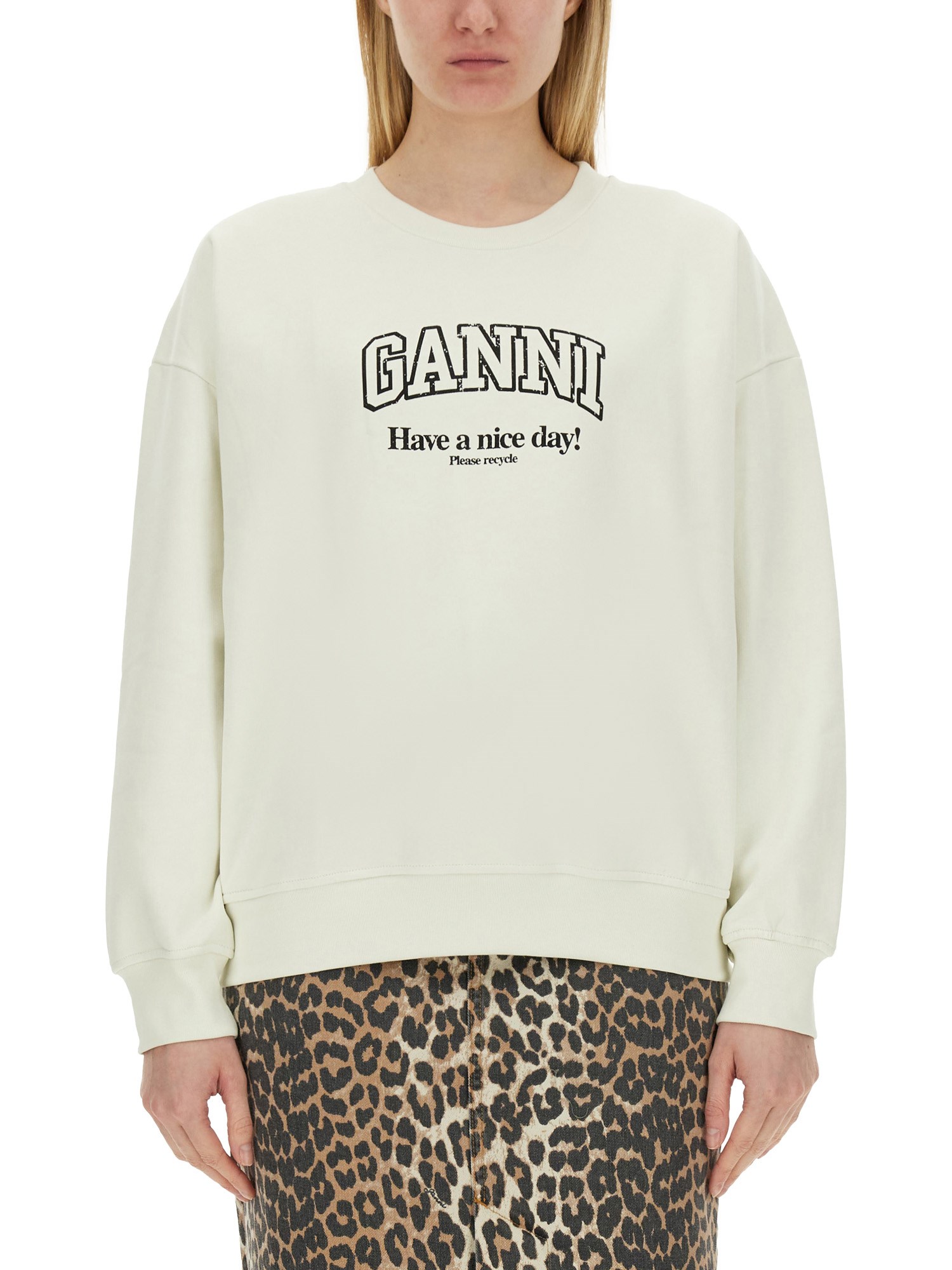 Ganni ganni sweatshirt with logo