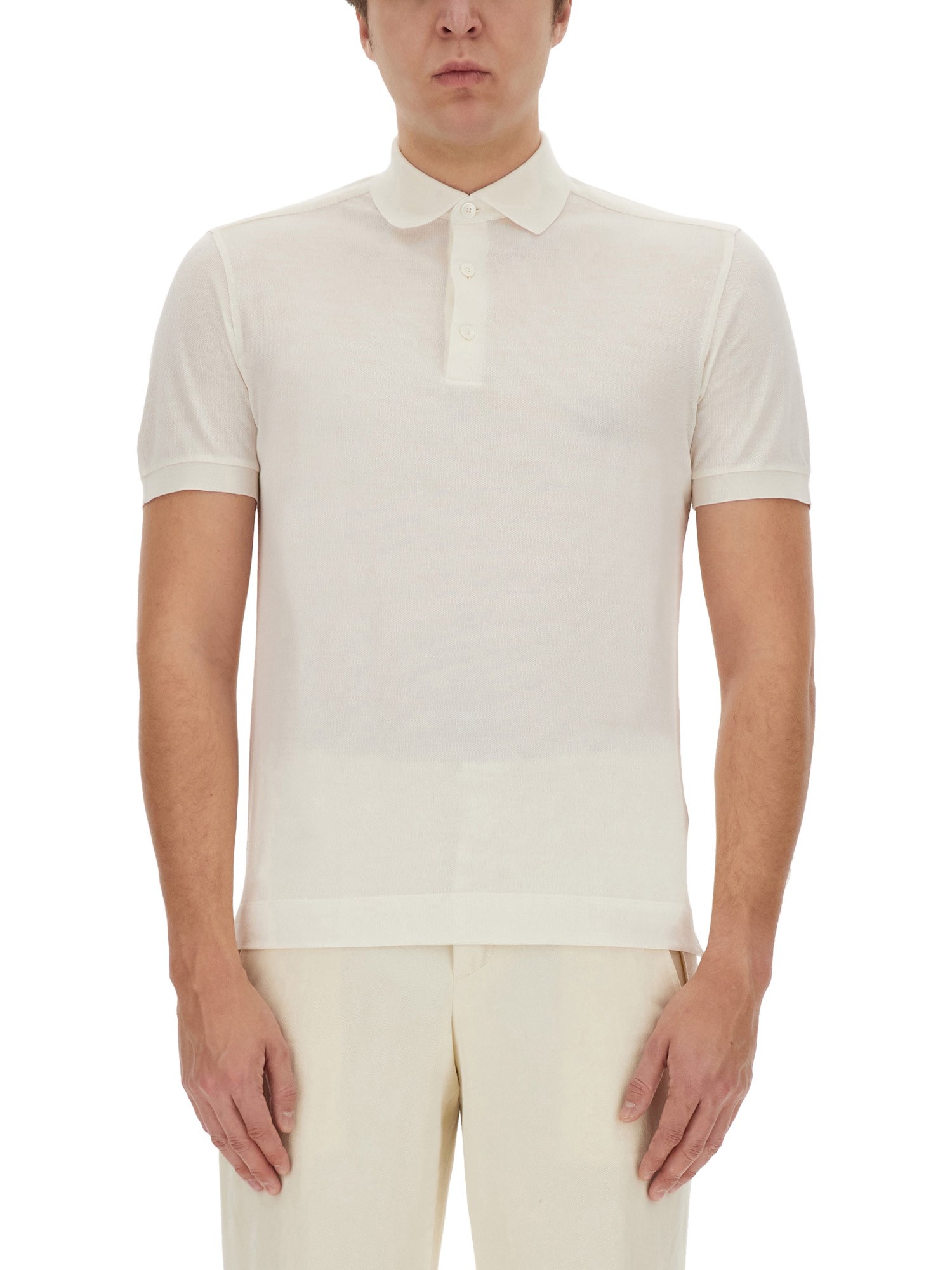 zegna zegna cotton and silk polo shirt