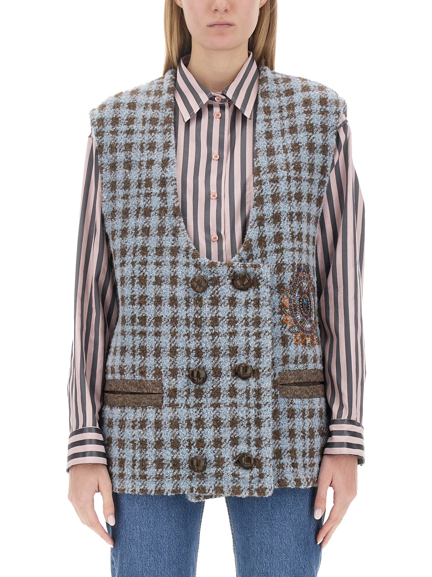 Etro etro houndstooth over vest