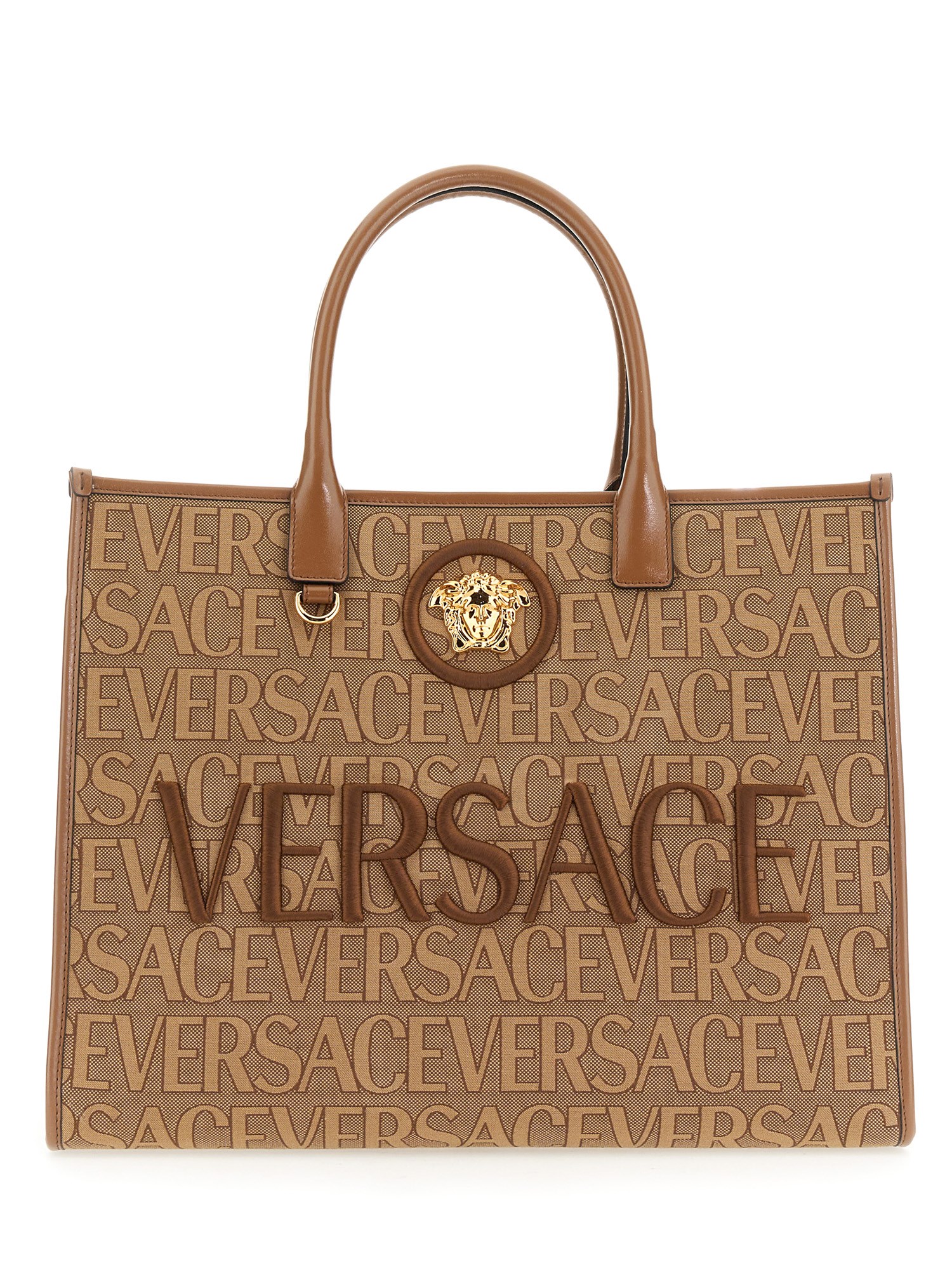 Versace versace large shopper bag with allover logo