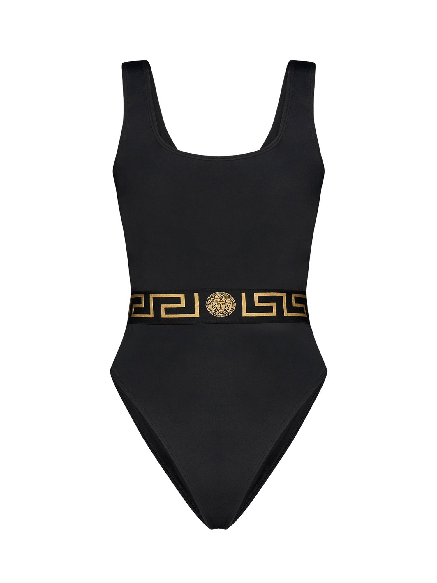 Versace versace one piece swimsuit with greek border