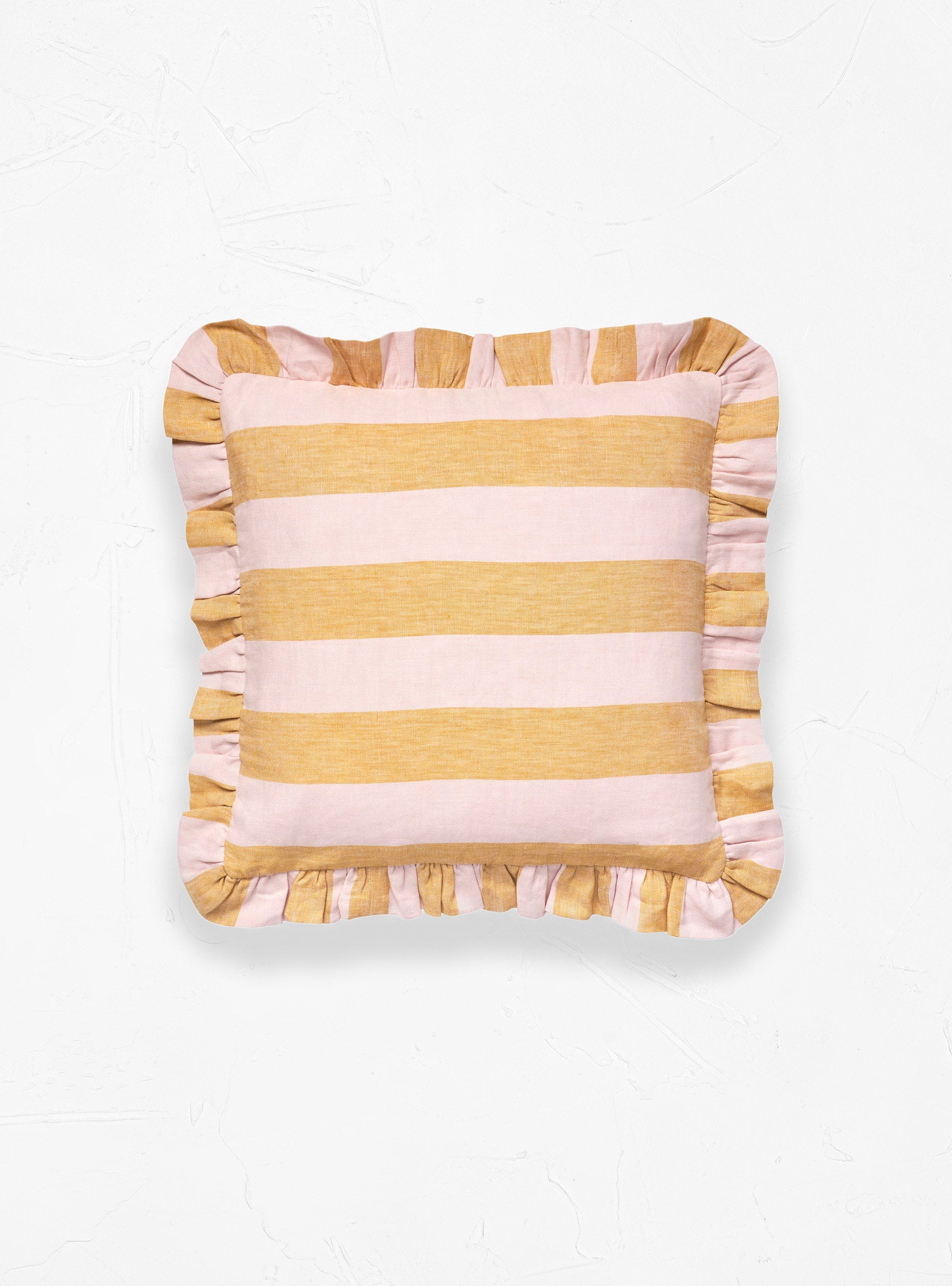  Projektityyny Sirkus Stripe Frill Cushion Yellow & Pink