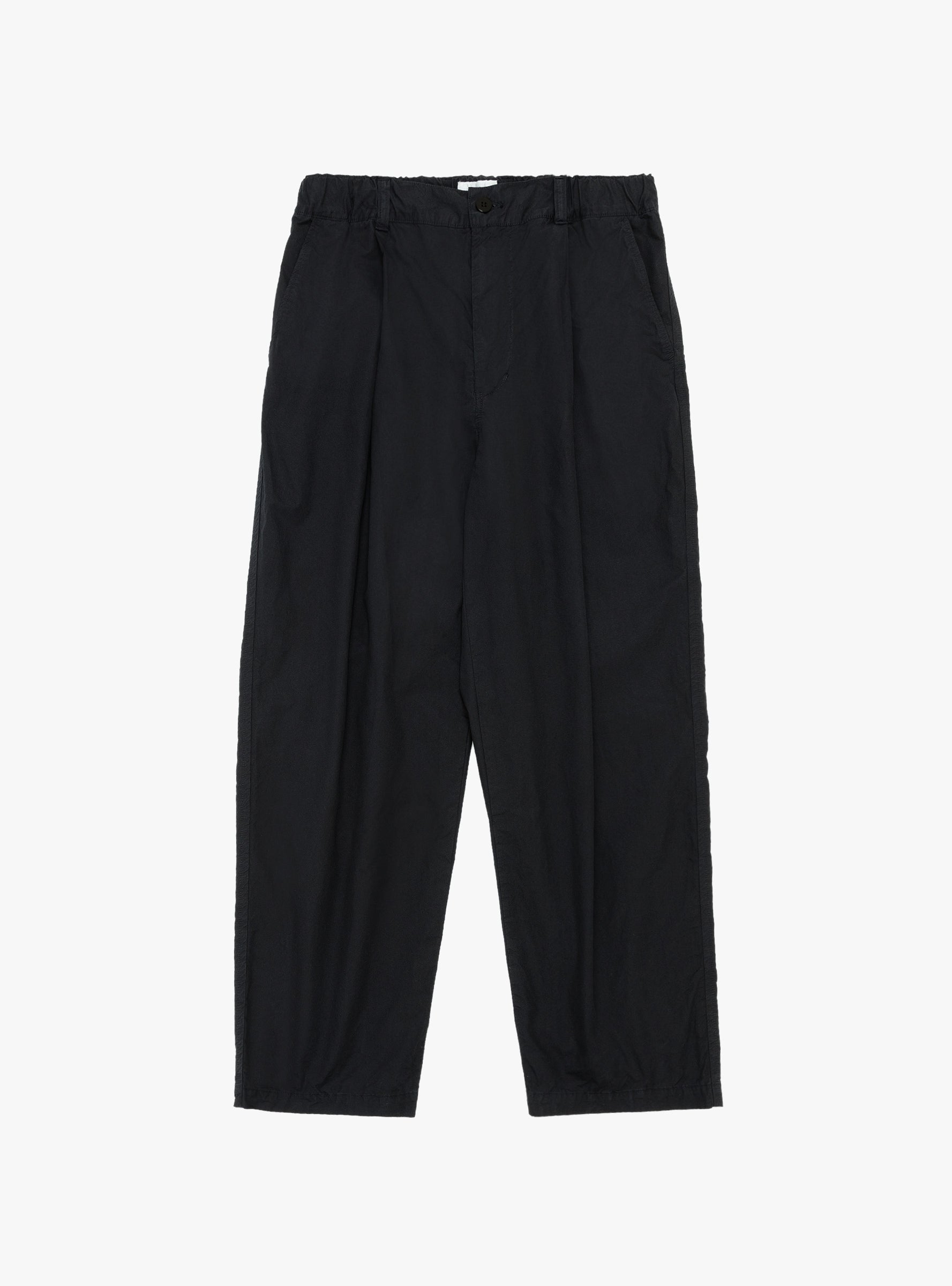  Still By Hand Garment Dye Deep Tuck Pants Ink Black - Size: Medium