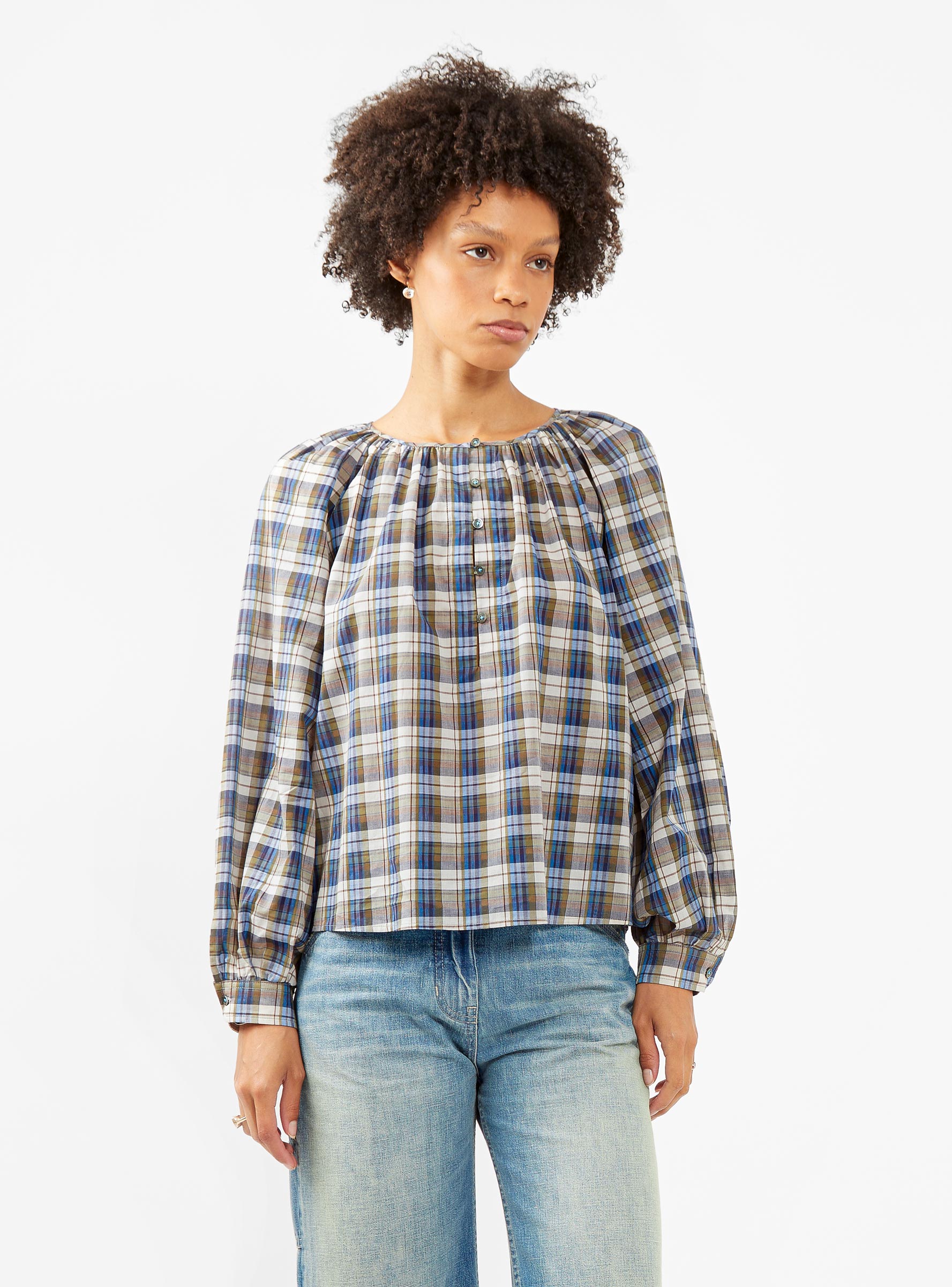  Bellerose Haiti Blouse Blue & Beige Check